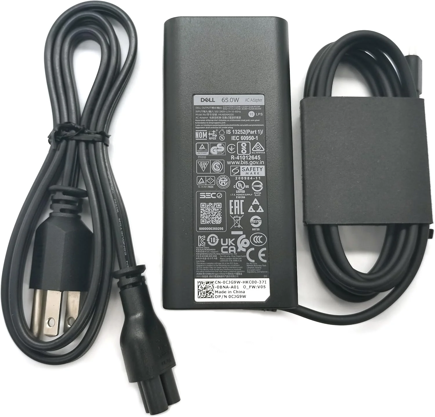 شارژر لپ تاپ 65 واتی USB-C دل، آداپتور AC Latitude 9410 9420 9430 9440 9450، مشکی، HKA65NM200