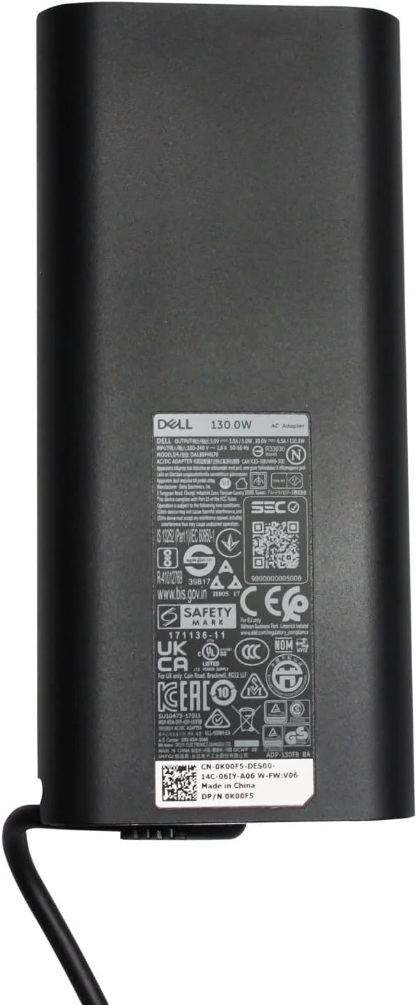 شارژر اصلی 130 واتی USB-C دل HA130PM170 برای لپ تاپ XPS 15 9575 به همراه کابل برق UK - عرضه شده توسط Wikiparts شارژر اصلی 130 واتی USB-C دل HA130PM170 برای لپ تاپ XPS 15 9575 به همراه کابل برق UK - عرضه شده توسط Wikiparts