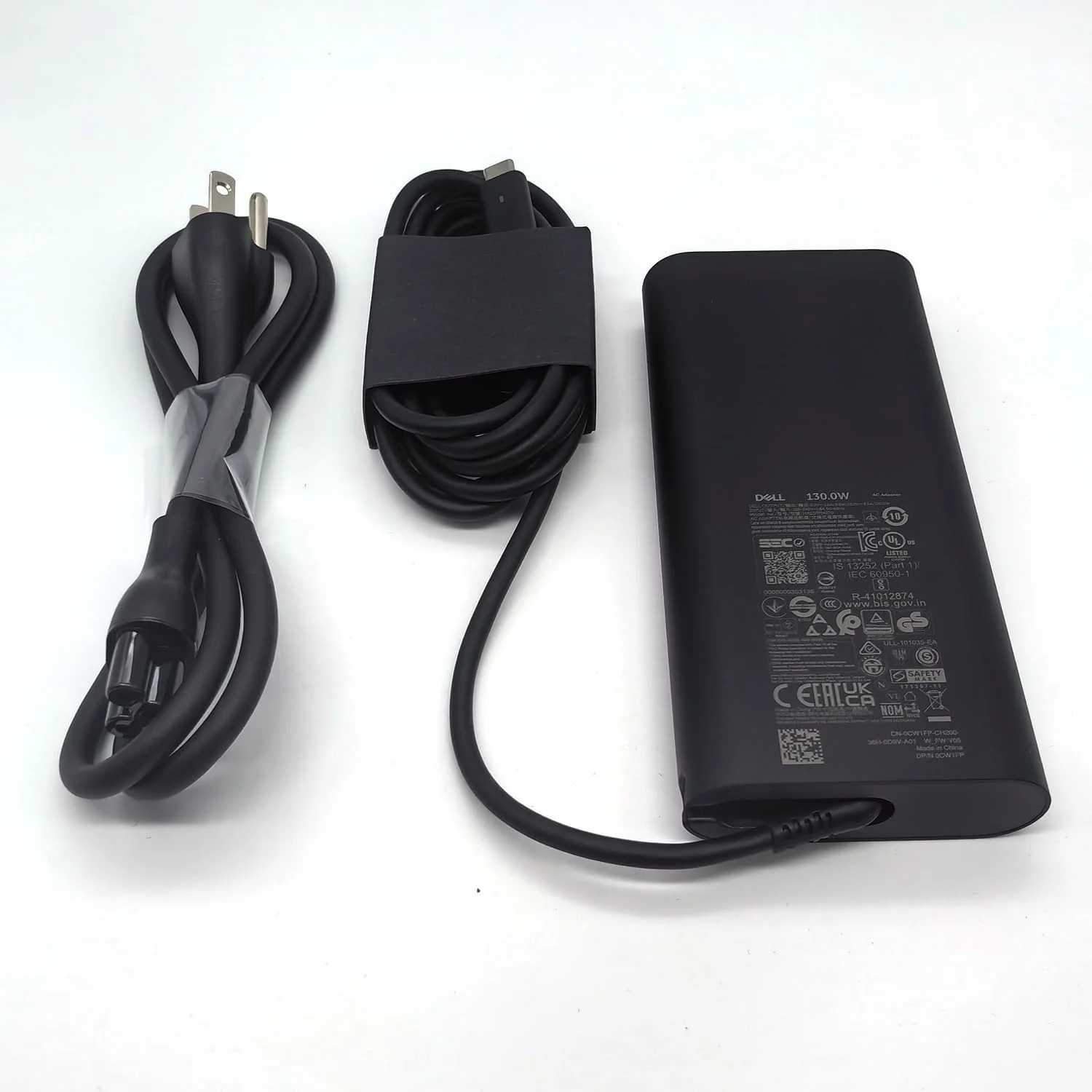 شارژر لپ تاپ دل GAN 130W USB C Type C، آداپتور AC، مناسب برای Alienware X14 X14 R2، Inspiron 16 Plus 7620 7630، Precision 3470 3480 3570 3571 3580 3581 5470 5480 5570، مشکی، HA130PM170