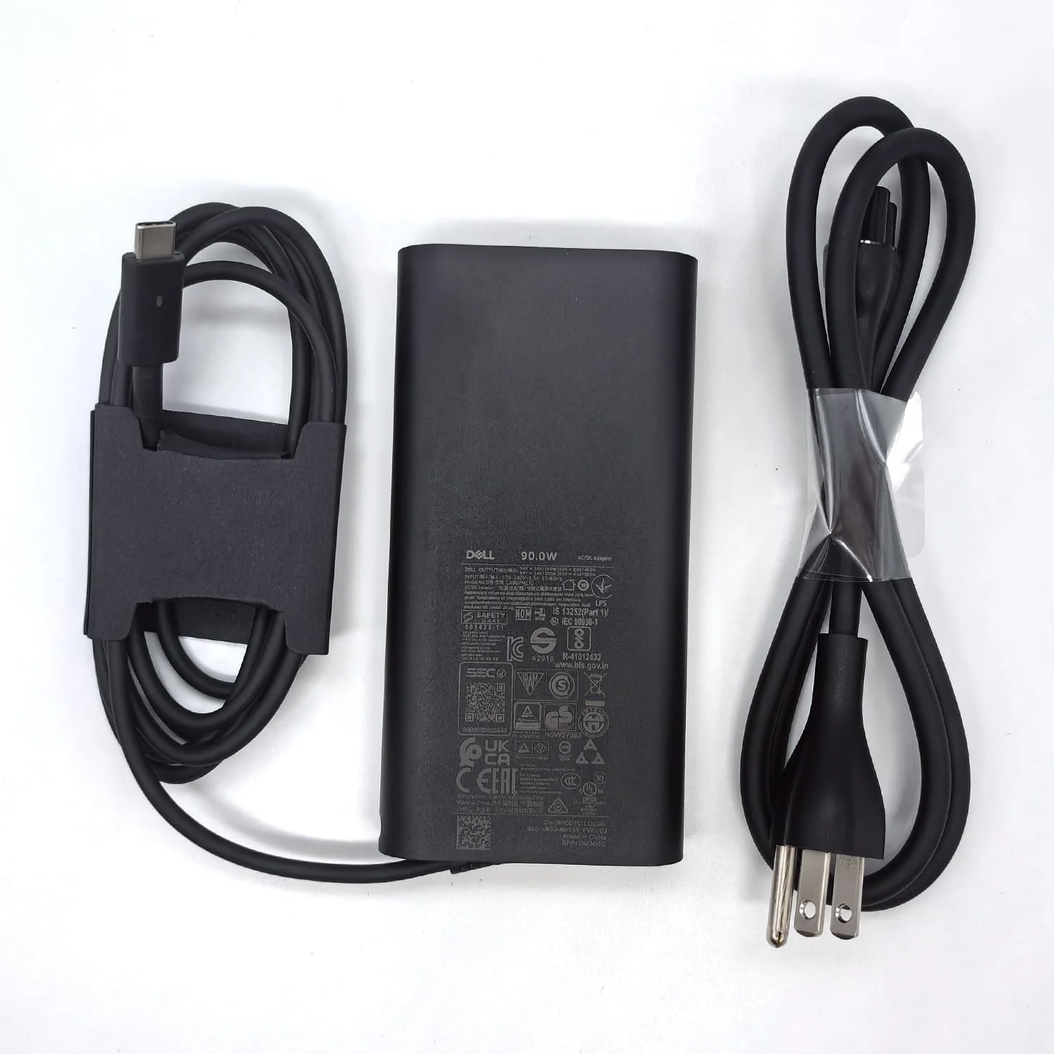 شارژر لپ تاپ دل 90 وات USB Type C GAN، Precision 3470 3570 3571 5770 XPS 15 9520 Inspiron 7420 آداپتور AC، مشکی، LA90PM170
