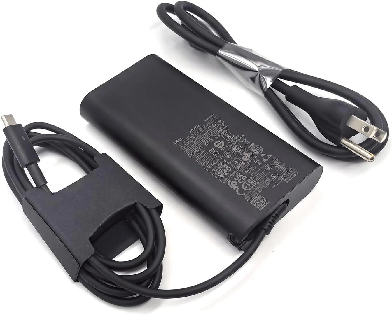 شارژر لپ تاپ دل 90 وات USB Type C GAN، Precision 3470 3570 3571 5770 XPS 15 9520 Inspiron 7420 آداپتور AC، مشکی، LA90PM170