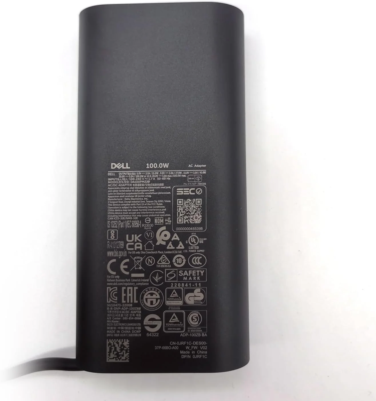 شارژر لپ تاپ 100 واتی دل USB C Type C GAN AC Adapter، شارژر Precision 3580 3580 3580 3581، آداپتور AC Latitude 7640 5540 9440، Inspiron 14 Plus 7430، مشکی، DA100PM220