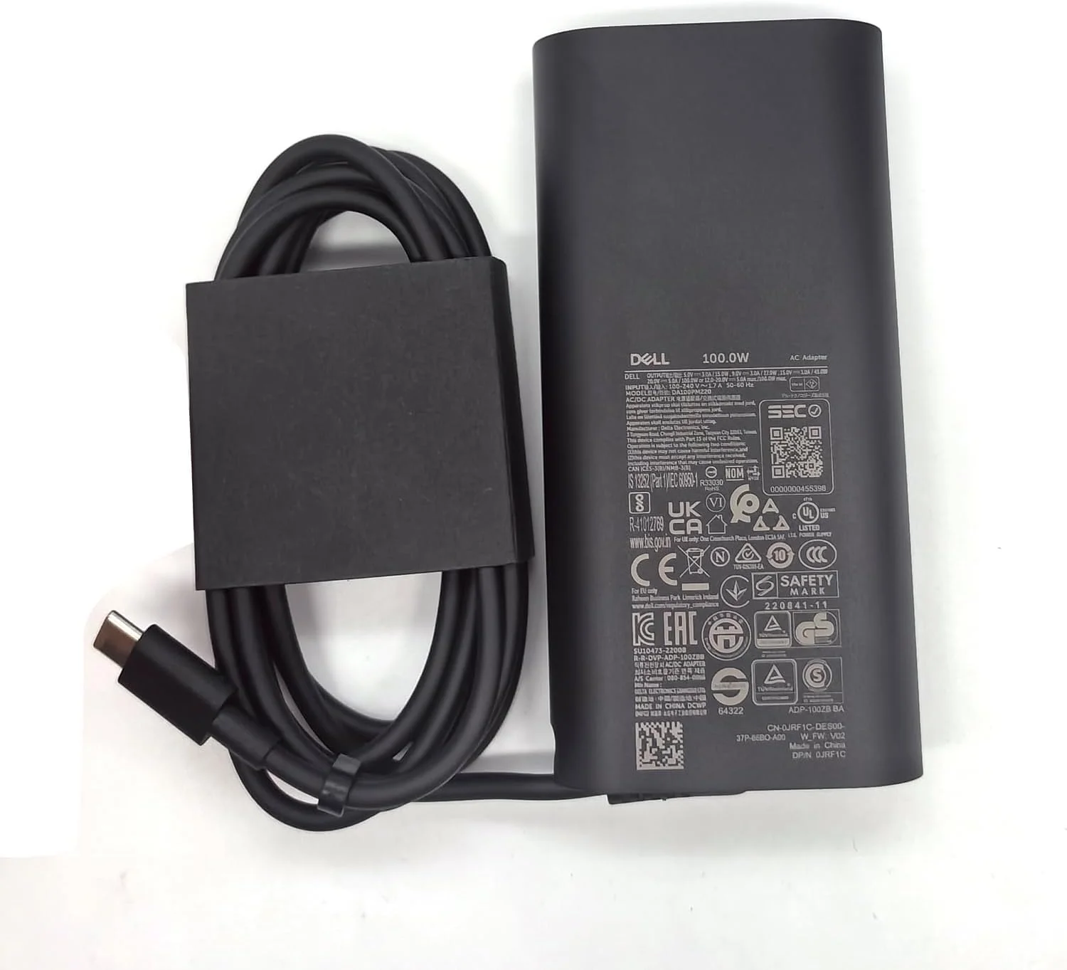 شارژر لپ تاپ 100 واتی دل USB C Type C GAN AC Adapter، شارژر Precision 3580 3580 3580 3581، آداپتور AC Latitude 7640 5540 9440، Inspiron 14 Plus 7430، مشکی، DA100PM220
