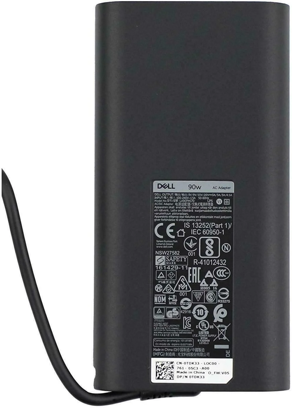 آداپتور برق 90 واتی USB C دل مدل TDK33، مشکی آداپتور برق 90 واتی USB C دل مدل TDK33، مشکی