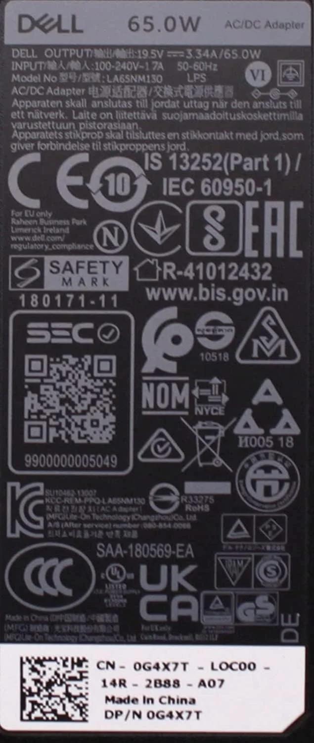 آداپتور برق 65 واتی دل مدل های 7250 7280 7290 7300 7380 7390 7400 7480 7490 450 ABFS FPC2Y 3150 3160 3180 3350 3380 3460 3470 0 348 0 3560 3580 5250 5280 5290 5300 5400 5450 5480 5490 5500 5580 5590