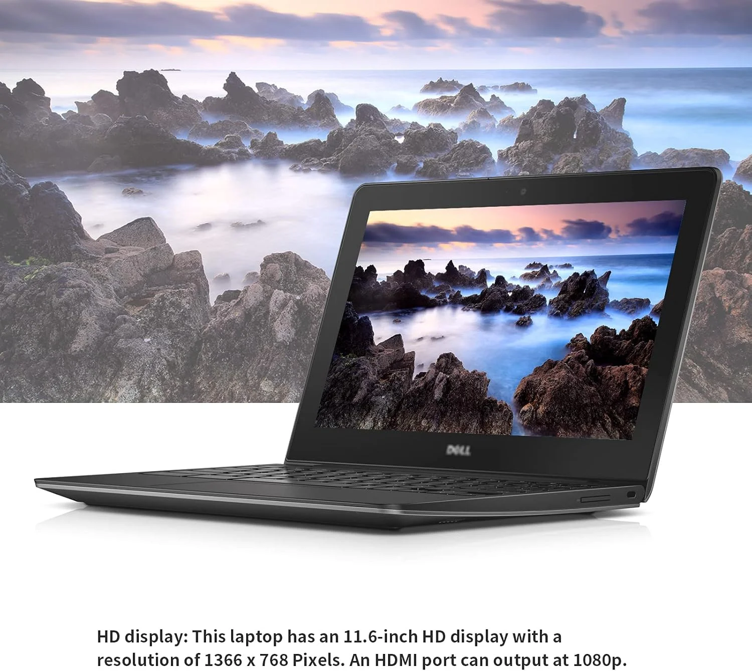 لپ تاپ Dell Chromebook 11 CB1C13 (بازسازی شده) پردازنده Intel Celeron 2955U، رم 4 گیگابایتی، حافظه 16 گیگابایتی، شارژر