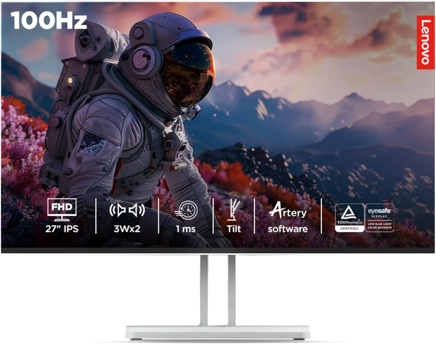 مانیتور 27 اینچی FHD IPS سری L لنوو (68.5 سانتی متر)| 100 هرتز، 1 میلی ثانیه، FreeSync، 99% sRGB، بلندگوهای 3Wx2، سفارشی سازی نمایشگر هوشمند Artery، 2X HDMI 1.4، 1x VGA، Tilt، خاکستری ابری، L27i-4A