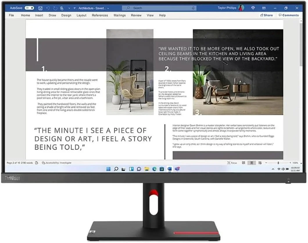 مانیتور ال ای دی 27 اینچی لنوو ThinkVision S27i-30 Full HD - نسبت تصویر 16:9 - خاکستری طوفانی