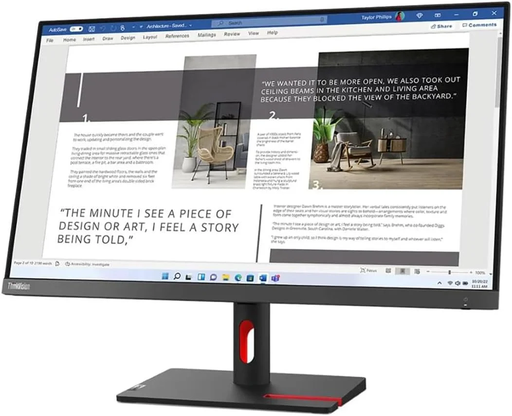 مانیتور ال ای دی 27 اینچی لنوو ThinkVision S27i-30 Full HD - نسبت تصویر 16:9 - خاکستری طوفانی