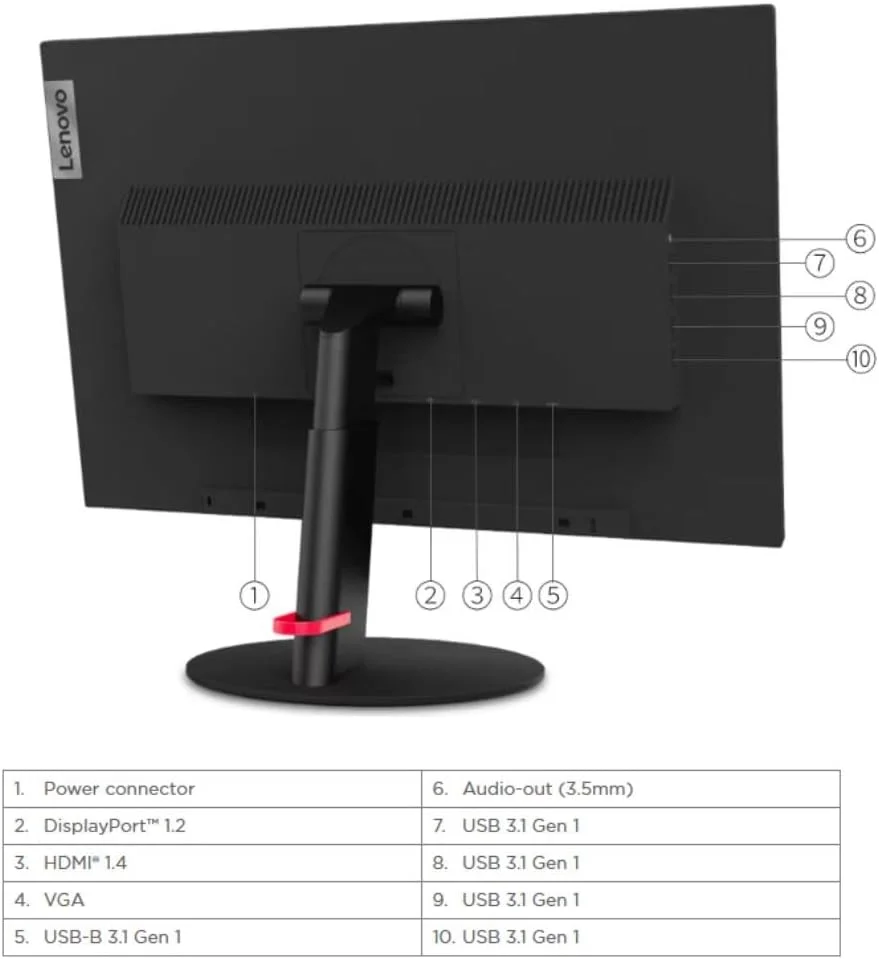 مانیتور ال ای دی 25 اینچی لنوو ThinkVision T25d-10 - پنل IPS، رزولوشن 1920x1200، پاسخگویی 6ms، HDMI