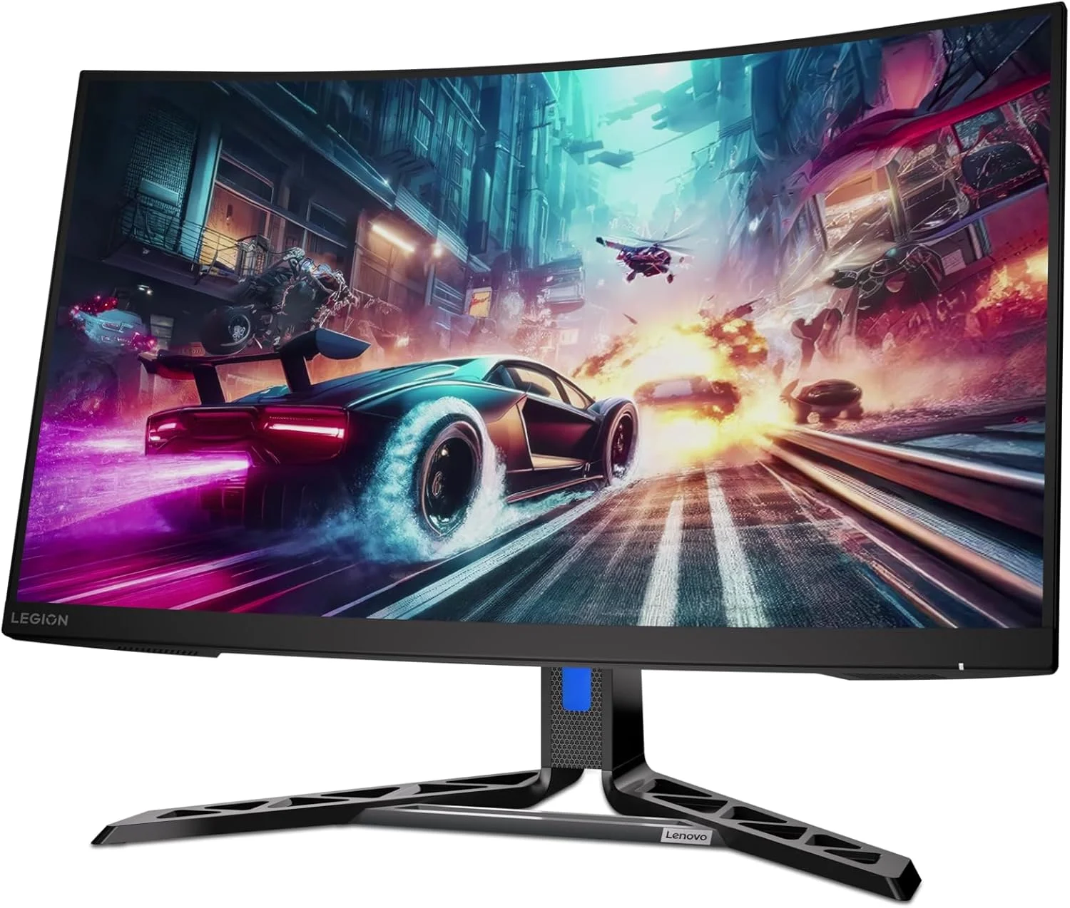 مانیتور گیمینگ لنوو Legion R32qc-30 خمیده QHD VA با نرخ 180 هرتز و زمان پاسخگویی 0.5 میلی‌ثانیه، دارای HDMI 2.1، DisplayPort، AMD FreeSync، بلندگو، قابلیت تنظیم شیب، چرخش و ارتفاع