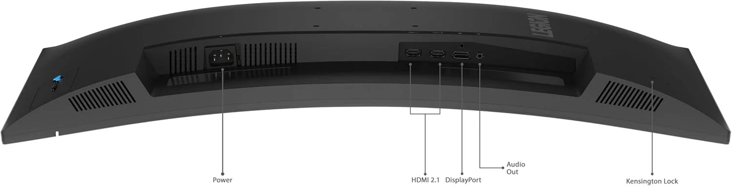 مانیتور گیمینگ لنوو Legion R32qc-30 خمیده QHD VA با نرخ 180 هرتز و زمان پاسخگویی 0.5 میلی‌ثانیه، دارای HDMI 2.1، DisplayPort، AMD FreeSync، بلندگو، قابلیت تنظیم شیب، چرخش و ارتفاع