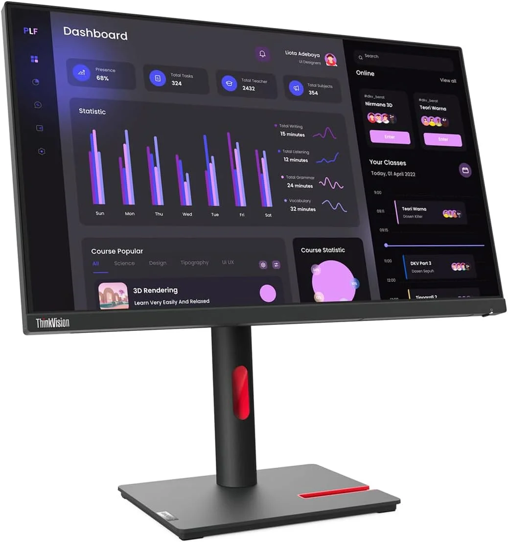 مانیتور ال سی دی 23.8 اینچی لنوو ThinkVision T24i-30 Full HD WLED - نسبت تصویر 16:9