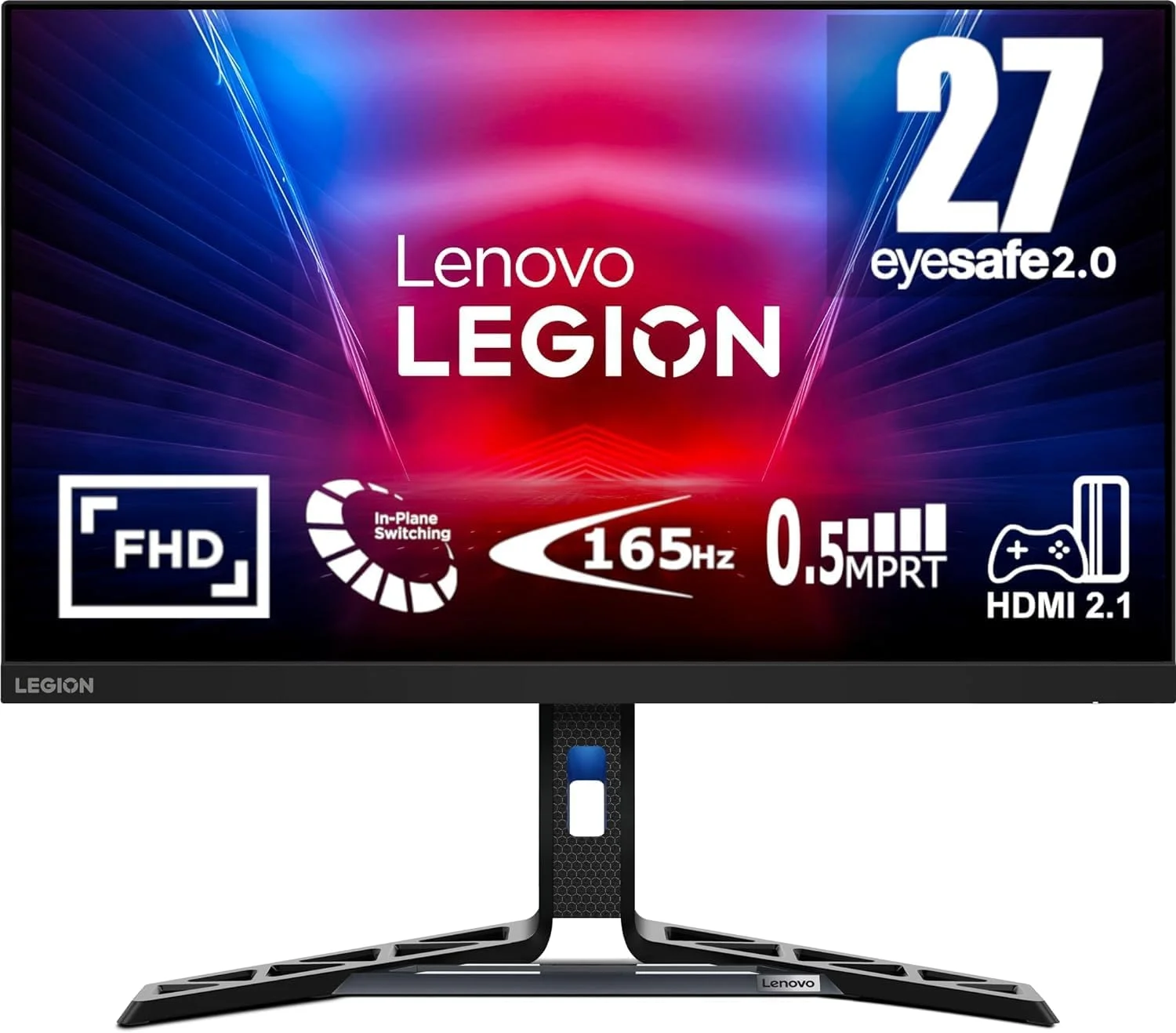 مانیتور گیمینگ 27 اینچی FHD IPS لنوو Legion R27i-30، نرخ بروزرسانی 180 هرتز (OC)، زمان پاسخگویی 0.5 میلی‌ثانیه (MPRT)، پوشش 99% sRGB، دارای 2 پورت HDMI 2.1 TMDS، پورت DP 1.4، قابلیت تنظیم شیب، چرخش، محور، ارتفاع، AMD FreeSync Premium، دارای 3 سال گارانتی [67B5GAC1AE]