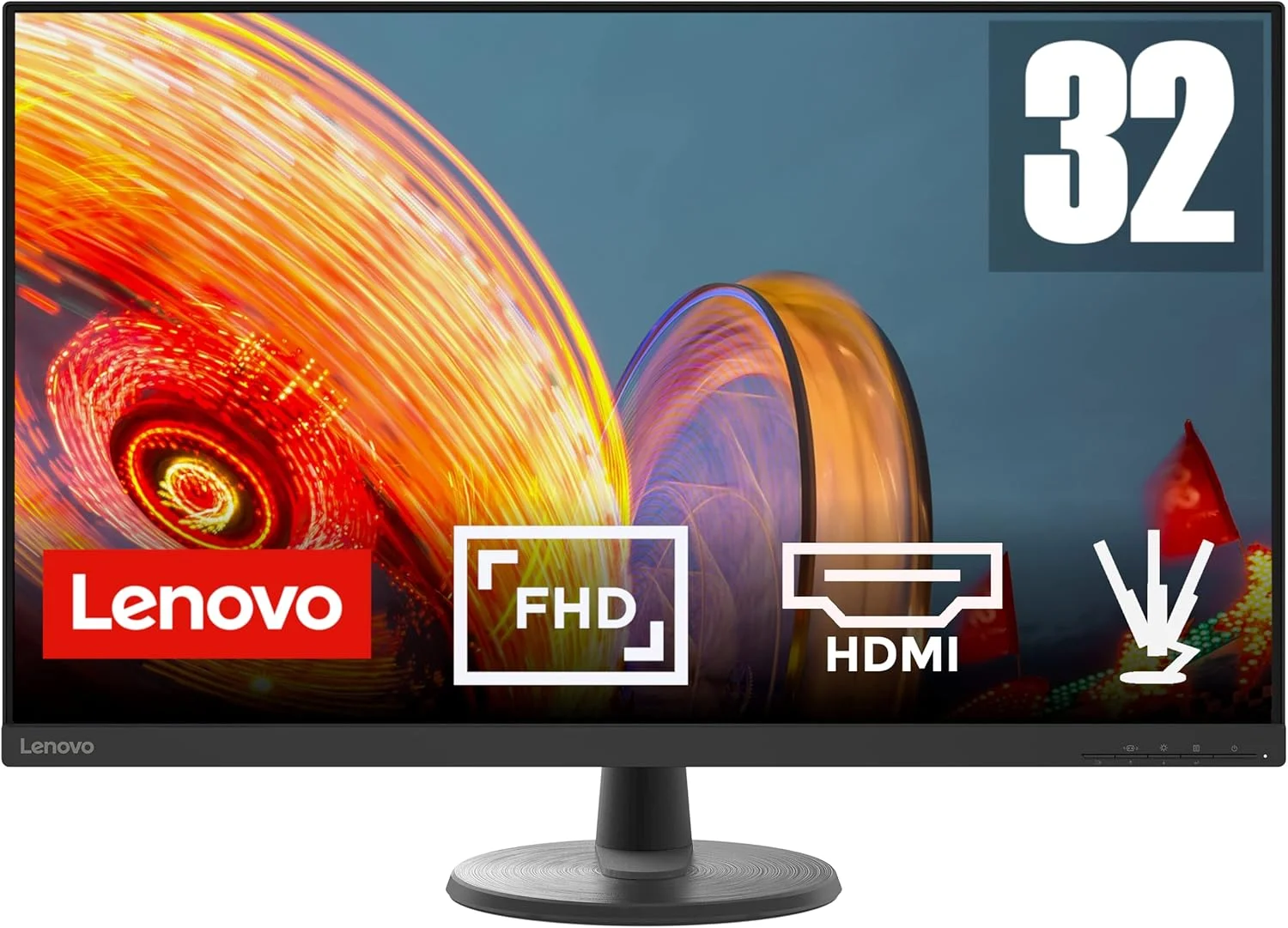 مانیتور کامپیوتر 32 اینچی لنوو D32-40 | FHD، 1080p، 60 هرتز، 5 میلی‌ثانیه، HDMI، DP