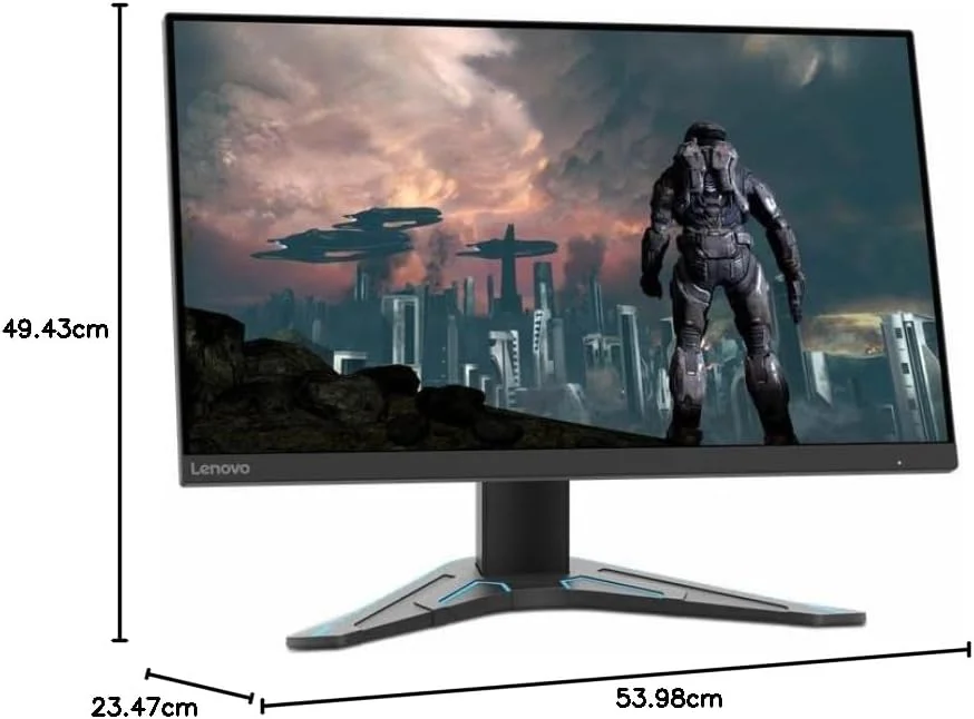 مانیتور گیمینگ Lenovo G24-20 - 2022 - 23.8 اینچ FHD - 144 هرتز - AMD FreeSync Premium - دارای گواهی نور آبی - پایه قابل تنظیم ارتفاع و شیب - HDMI و DP، مشکی
