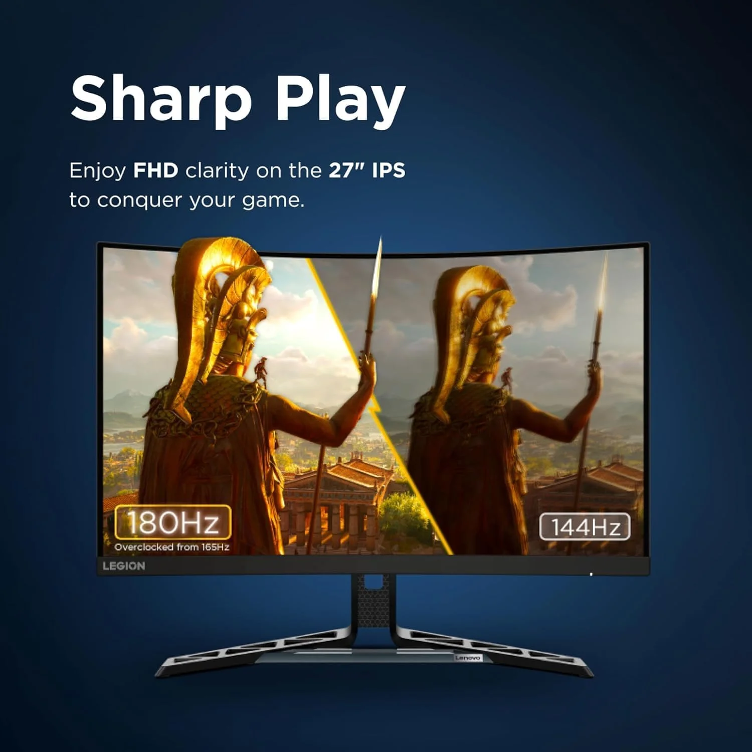 مانیتور گیمینگ 27 اینچی FHD IPS لنوو Legion R27i-30، نرخ بروزرسانی 180 هرتز (OC)، زمان پاسخگویی 0.5 میلی‌ثانیه (MPRT)، پوشش 99% sRGB، دارای 2 پورت HDMI 2.1 TMDS، پورت DP 1.4، قابلیت تنظیم شیب، چرخش، محور، ارتفاع، AMD FreeSync Premium، دارای 3 سال گارانتی [67B5GAC1AE]