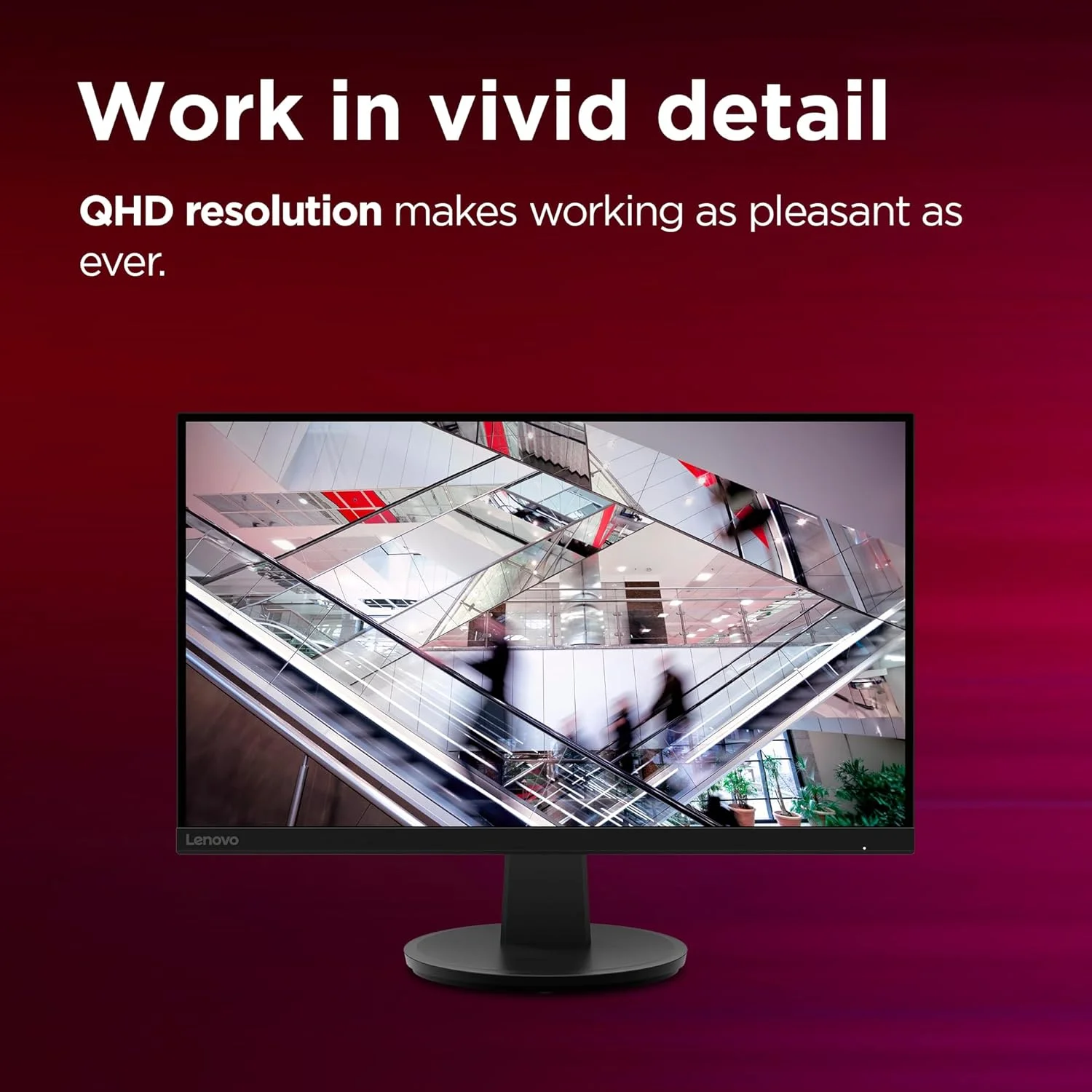 مانیتور 27 اینچی لنوو N27q IPS QHD 100Hz 4ms با Eyesafe، DisplayPort، HDMI 2.1 TMDS، HDR10 و پایه شیب دار - مشکی