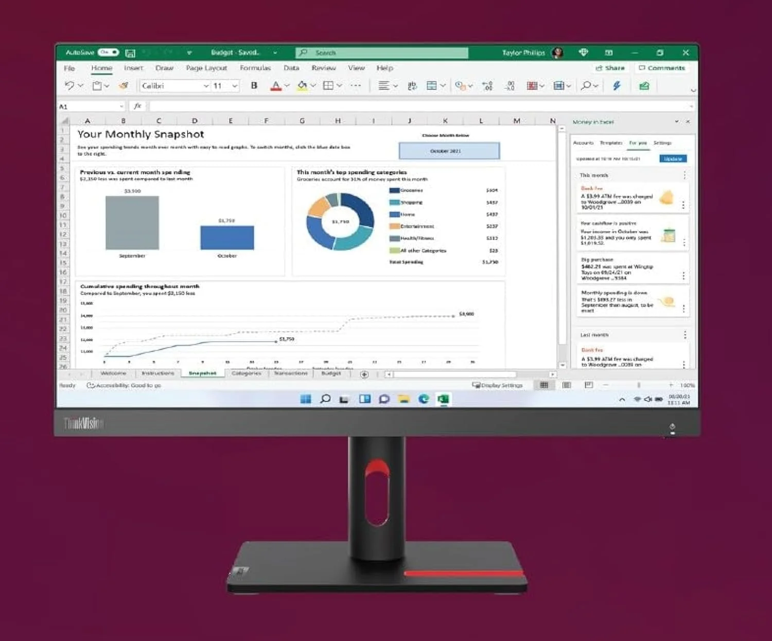 مانیتور 21.5 اینچی FHD لنوو ThinkVision S22i-30، رزولوشن 1920x1080، پنل IPS، نور پس زمینه WLED، نرخ تازه سازی 75 هرتز، VRB 6ms، روشنایی 250 نیت، 1xHDMI، 1xVGA، 1xAudio Out، Eyesafe 2.0، مشکی کلاغی