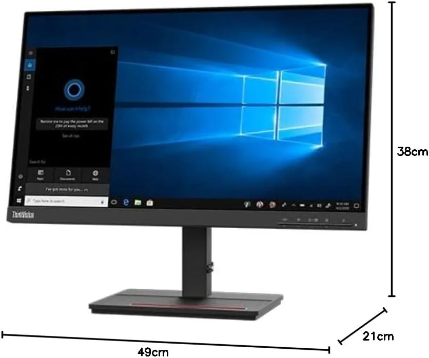 مانیتور 21.5 اینچی لنوو LED ThinkVision مدل S22e-20 با رزولوشن 1920x1080 پیکسل، پنل VA، روشنایی 250 نیت، پورت های VGA و HDMI، نرخ تازه سازی 75 هرتز، AMD Free Sync، (62C6KAR1WW) - مشکی کلاغی