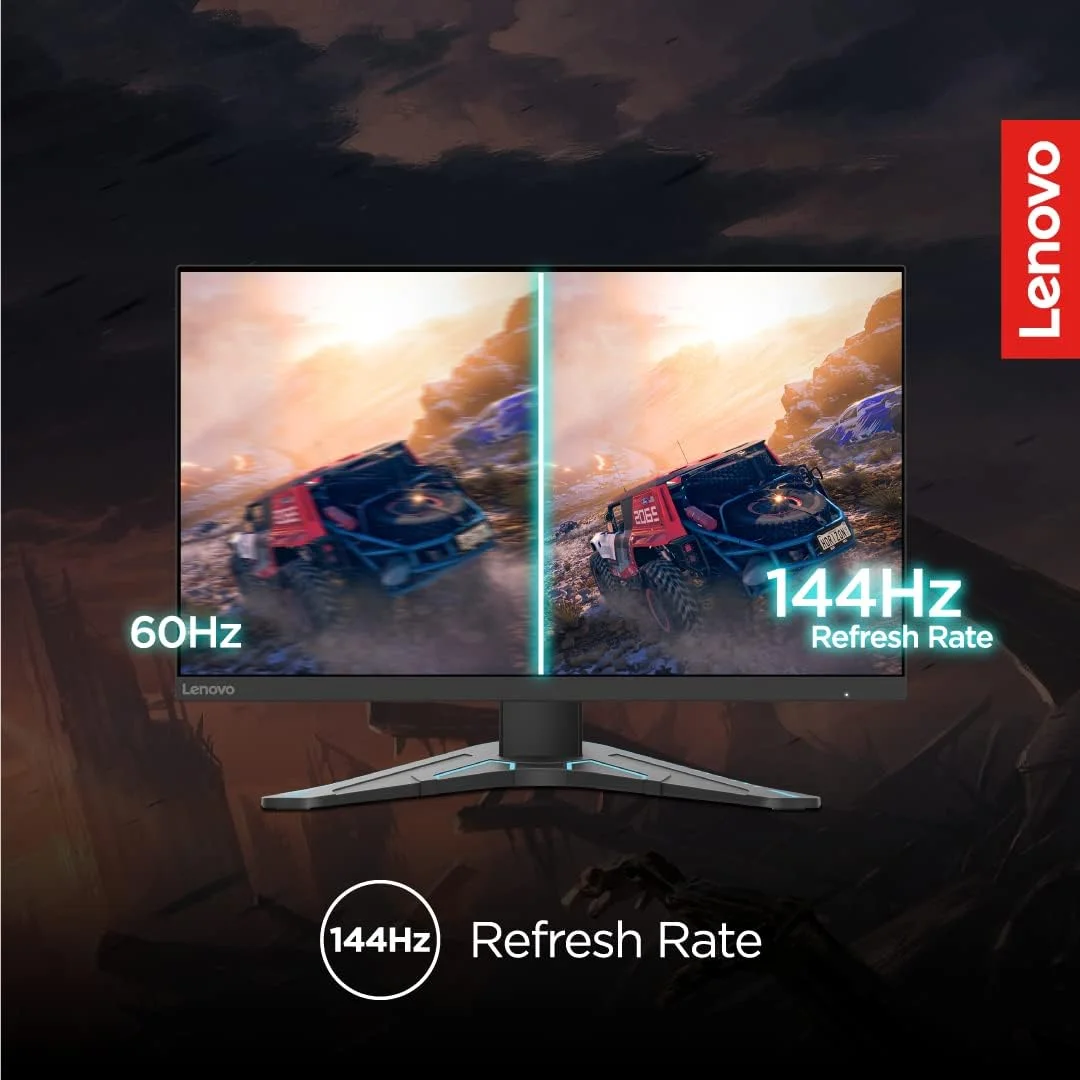 مانیتور گیمینگ Lenovo سری G - G24-20، 23.8 اینچ (60.452 سانتی متر) 1920 x 1080 پیکسل FHD IPS LCD | 165 هرتز، 0.5 میلی ثانیه، 99% sRGB، 350 نیت، AMD Freesync Premium، HDMI 2.0، DP، پایه قابل تنظیم ارتفاع (مشکی کلاغی)