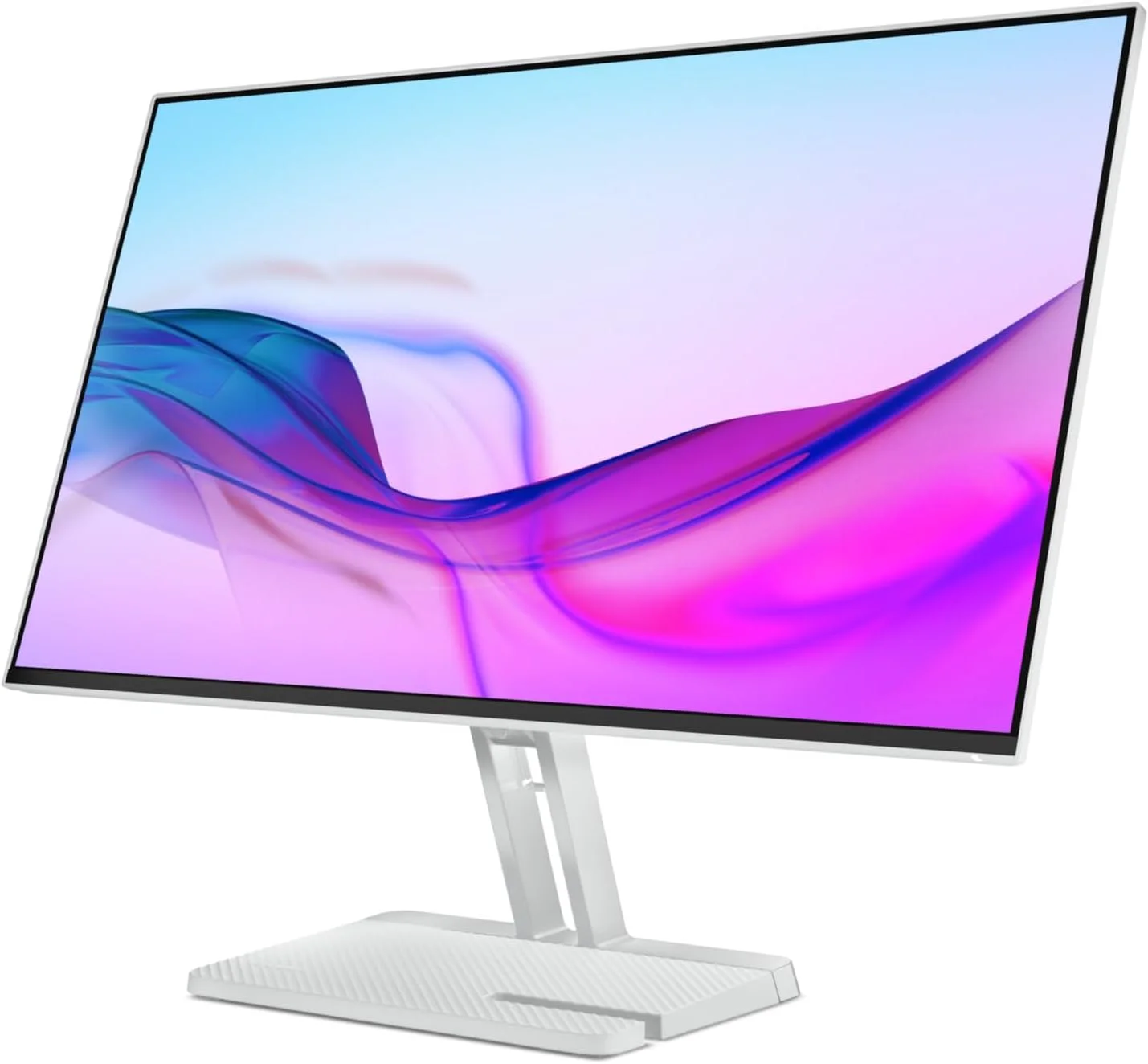 مانیتور 23.8 اینچی لنوو L27i-4A IPS FullHD 100Hz 1ms با HDMI، VGA، پایه فلزی، بلندگوها، نگهدارنده تلفن - خاکستری ابری