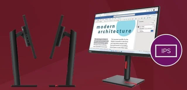 مانیتور 23.8 اینچی FHD لنوو ThinkVision T24i-30 | رزولوشن 1920x1080 | IPS | نرخ تازه‌سازی 60 هرتز | 6 میلی‌ثانیه | نور پس‌زمینه WLED | 1xHDMI، 1xDP، 1xVGA | قابلیت‌های شیب، بالا بردن، چرخش، چرخاندن | Eyesafe | مشکی کلاغی