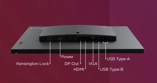 مانیتور 23.8 اینچی FHD لنوو ThinkVision T24i-30 | رزولوشن 1920x1080 | IPS | نرخ تازه‌سازی 60 هرتز | 6 میلی‌ثانیه | نور پس‌زمینه WLED | 1xHDMI، 1xDP، 1xVGA | قابلیت‌های شیب، بالا بردن، چرخش، چرخاندن | Eyesafe | مشکی کلاغی