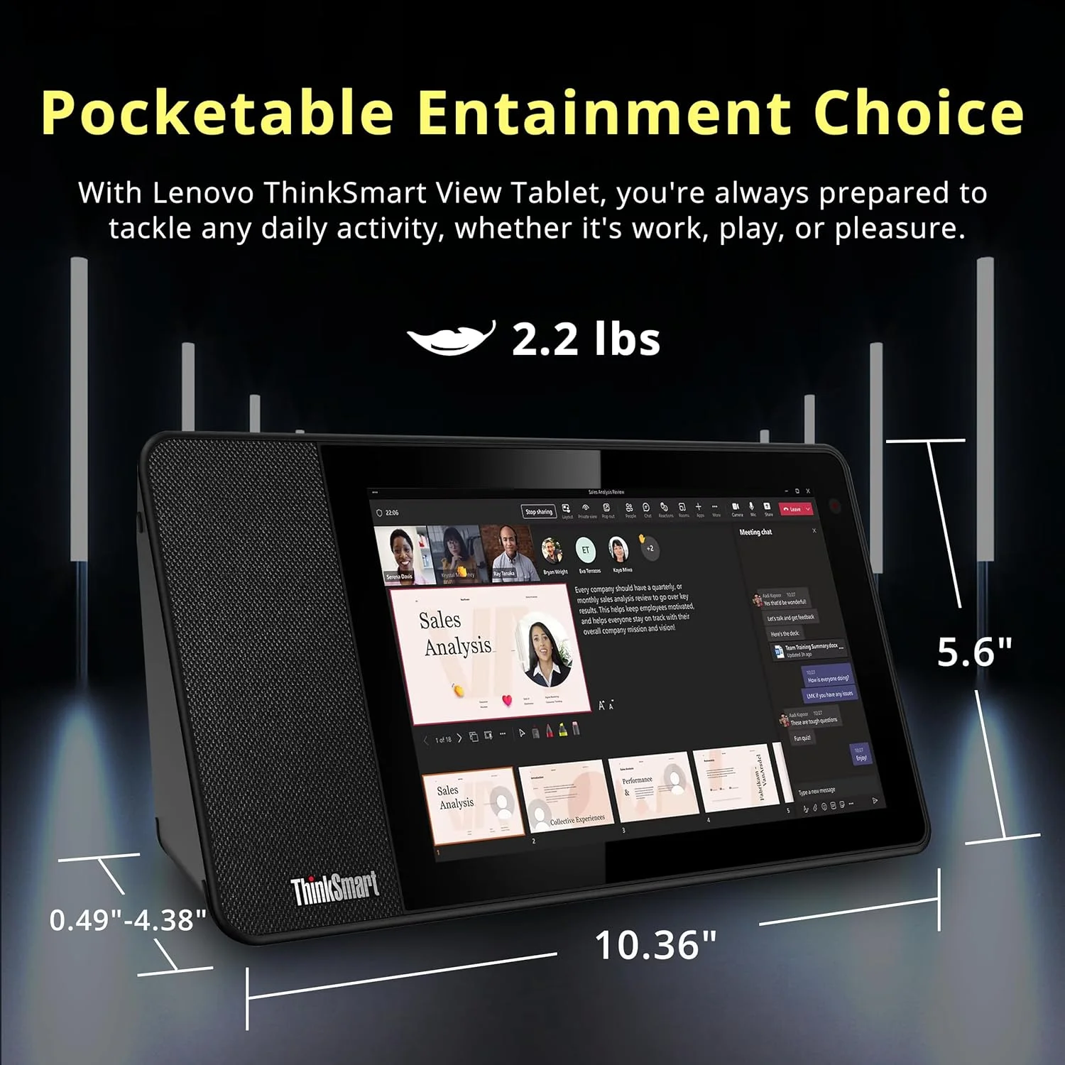 تجهیزات کنفرانس ویدیویی Lenovo ThinkSmart View ZA690000US - Full HD - شبکه بی سیم