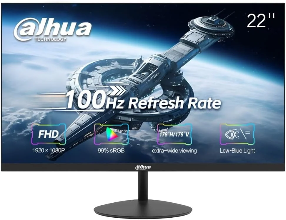 مانیتور 22 اینچی داهوا VA Full HD 1080p 100Hz بدون حاشیه با HDMI، VGA و 3 سال گارانتی سازنده داهوا - (LM22-A200Y)
