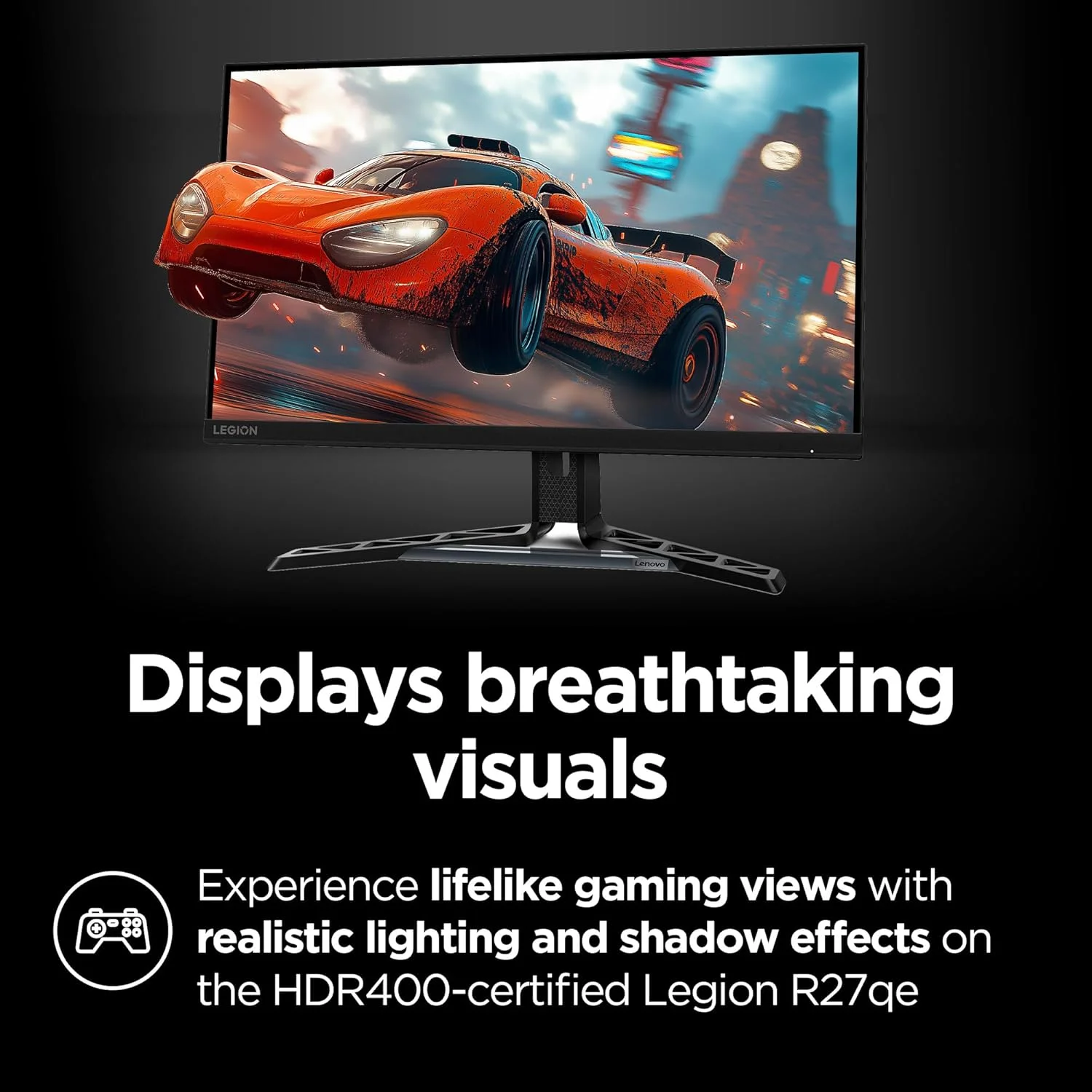 مانیتور گیمینگ لنوو Legion R27qe - 2024 - نمایشگر 27 اینچی IPS - رزولوشن QHD - نرخ نوسازی 180 هرتز - زاویه دید 178 درجه - AMD FreeSync™ - زمان پاسخگویی 0.5 میلی‌ثانیه MPRT - طراحی NearEdgeless
