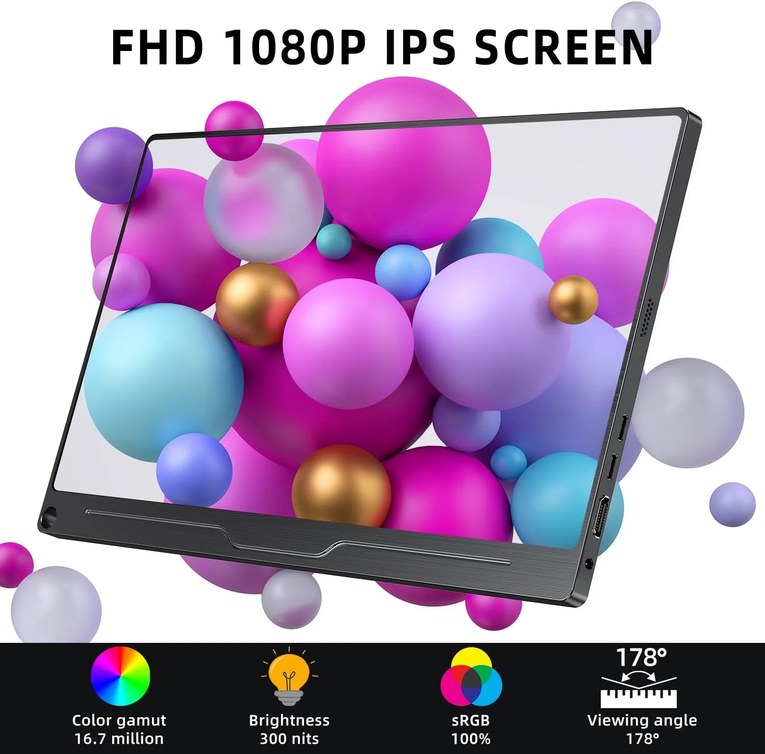 مانیتور قابل حمل UPERFECT، 2025 [نسخه جدید] 15.6 اینچ IPS HDR 1920X1080 FHD مراقبت از چشم، مانیتور بازی USB C، نمایشگر کامپیوتر با دو بلندگو HDMI Type-C VESA برای لپ تاپ PC MAC تلفن همراه با کیف هوشمند