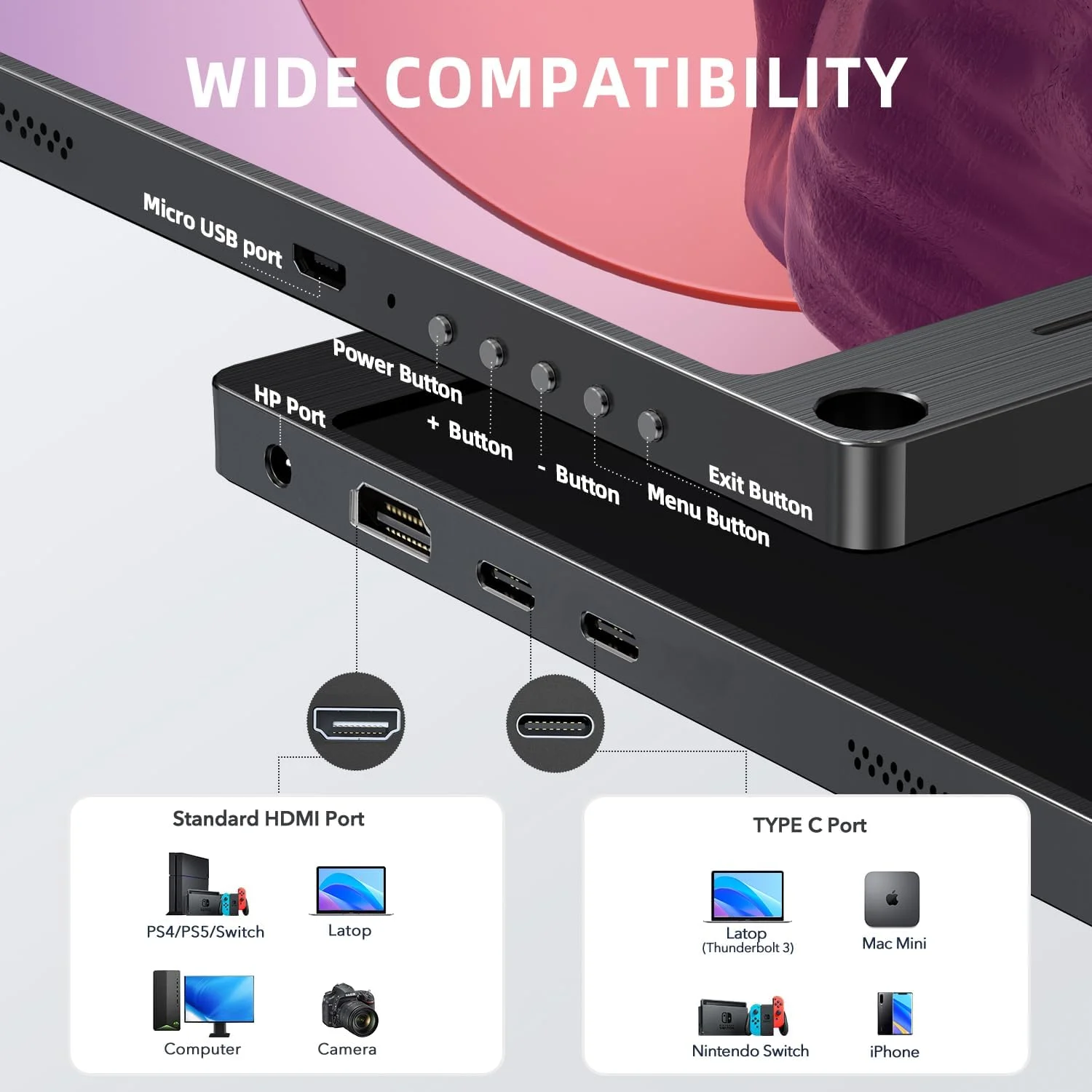 مانیتور قابل حمل UPERFECT، 2025 [نسخه جدید] 15.6 اینچ IPS HDR 1920X1080 FHD مراقبت از چشم، مانیتور بازی USB C، نمایشگر کامپیوتر با دو بلندگو HDMI Type-C VESA برای لپ تاپ PC MAC تلفن همراه با کیف هوشمند