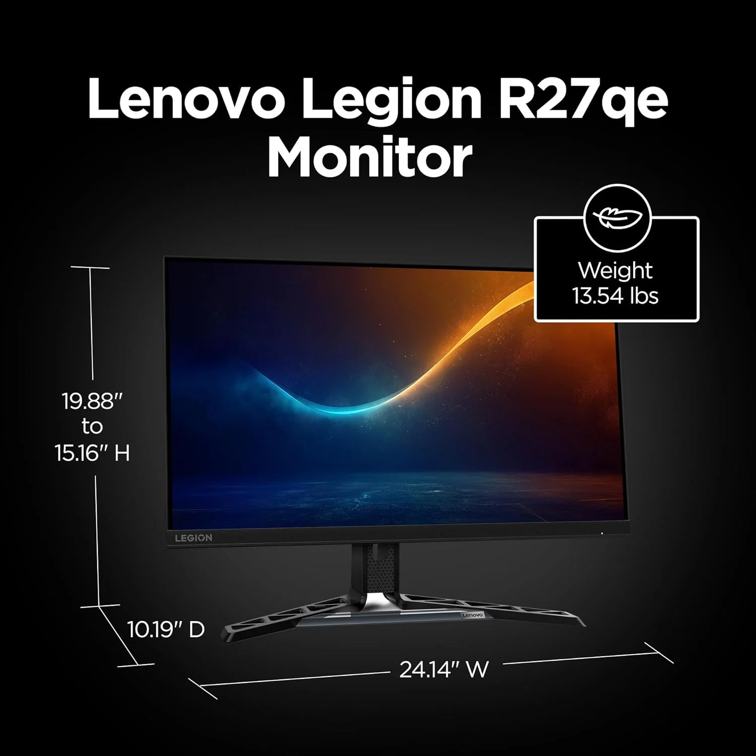 مانیتور گیمینگ لنوو Legion R27qe - 2024 - نمایشگر 27 اینچی IPS - رزولوشن QHD - نرخ نوسازی 180 هرتز - زاویه دید 178 درجه - AMD FreeSync™ - زمان پاسخگویی 0.5 میلی‌ثانیه MPRT - طراحی NearEdgeless