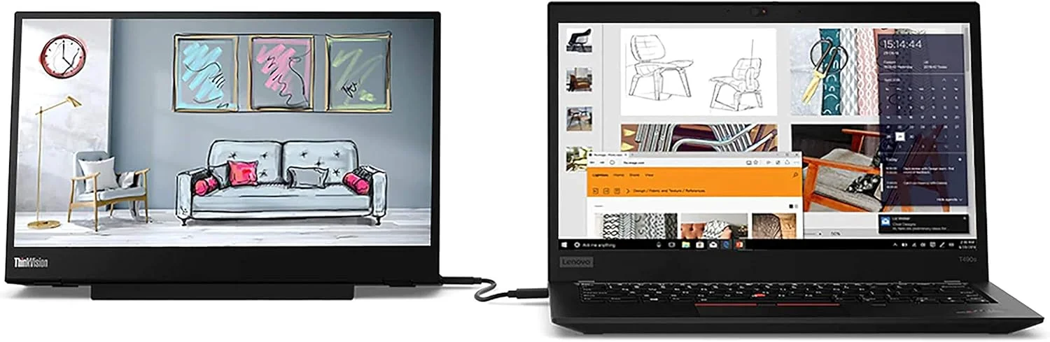 مانیتور 14 اینچی لنوو ThinkVision M14 مدل 61DDUAT6EU، مشکی