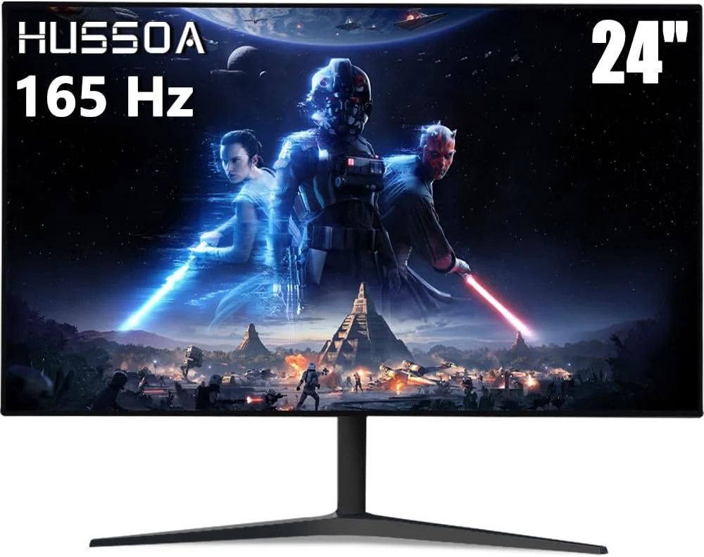 مانیتور گیمینگ 23.8 اینچی hussoa، FHD 165Hz، پشتیبانی از 99% sRGB AMD Freesync
