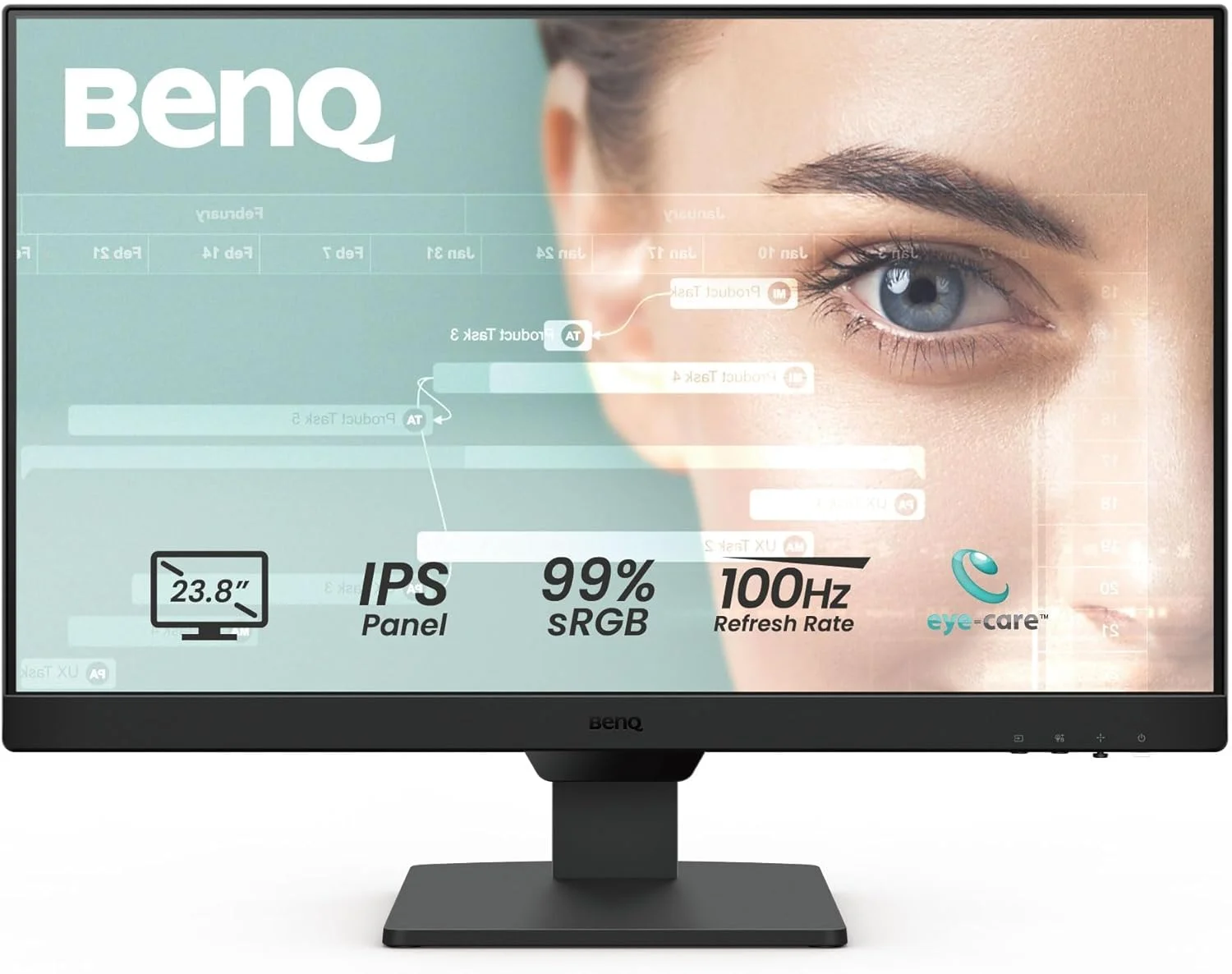 مانیتور کامپیوتر گیمینگ 24 اینچی BenQ GW2490 100Hz FHD 1920x1080p | IPS | فناوری محافظت از چشم | نور آبی کم | ضد تابش نور | روشنایی تطبیقی | بلندگوهای داخلی | DisplayPort | HDMI x 2
