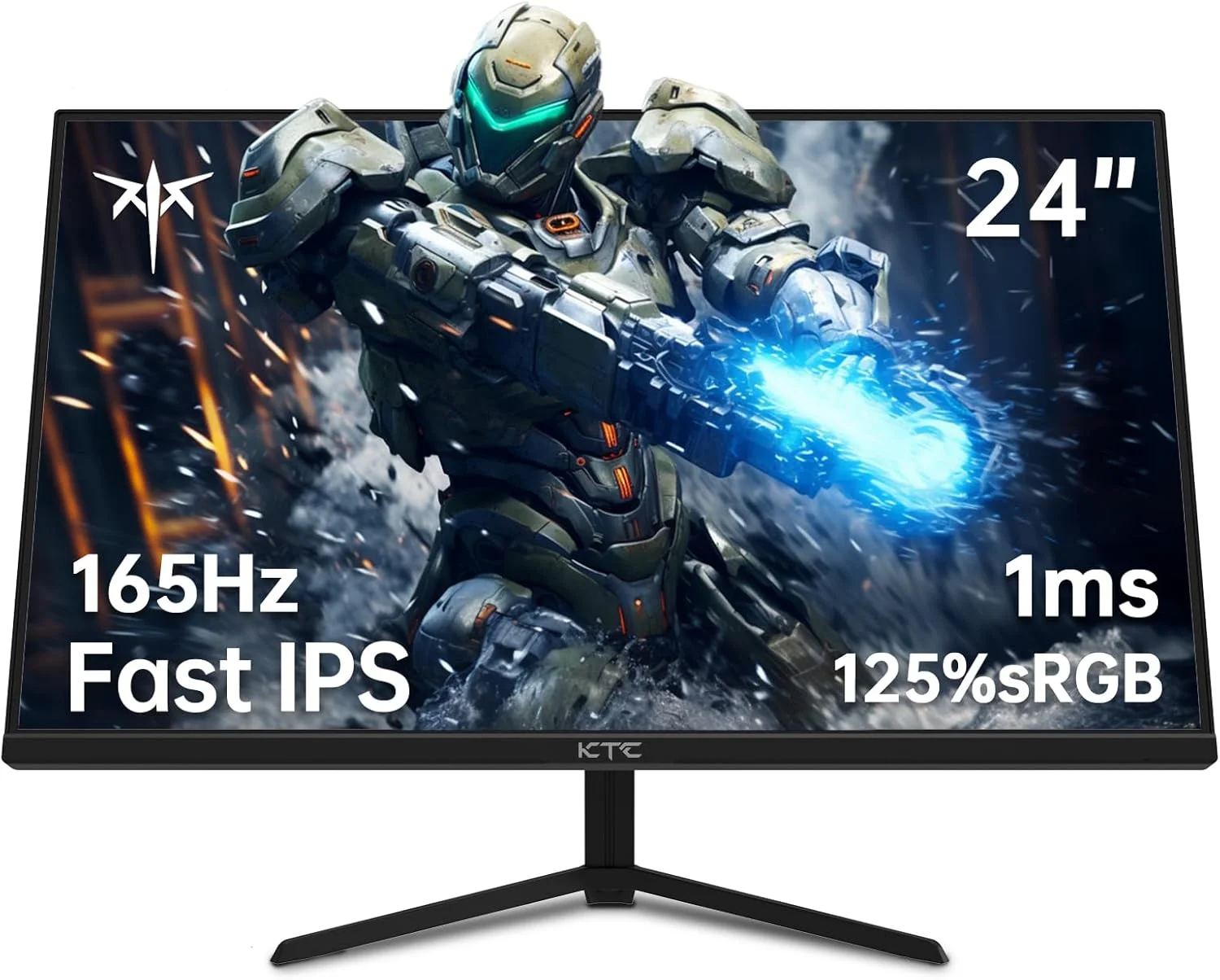 مانیتور 24 اینچی KTC، IPS سریع 1080p 144Hz 165Hz 1ms، 125.25% sRGB، HDR، مانیتور بازی بدون حاشیه، مانیتور کامپیوتر، FreeSync Premium & G-Sync، HDMI 2.0x2، DP1.4x2، پشتیبانی از Vesa، مراقبت از چشم برای گیمرها