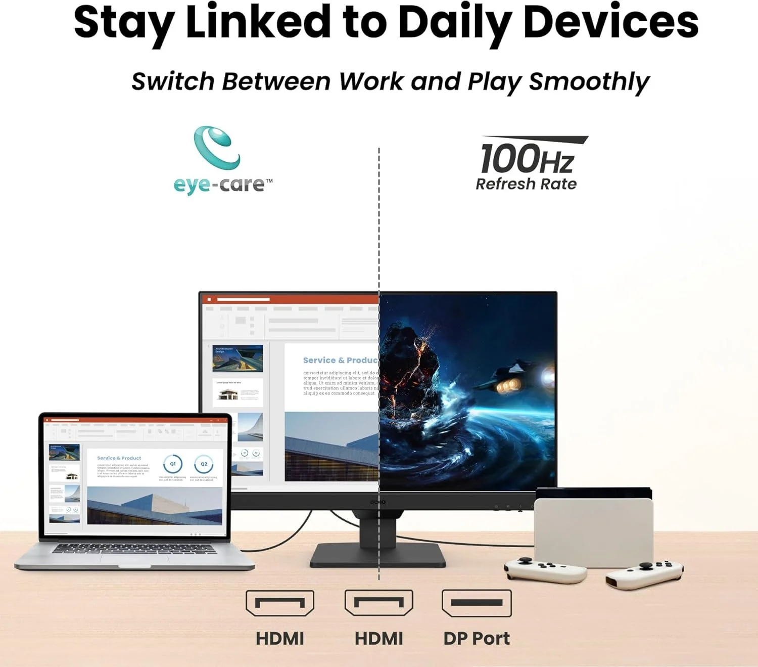 مانیتور کامپیوتر گیمینگ 24 اینچی BenQ GW2490 100Hz FHD 1920x1080p | IPS | فناوری محافظت از چشم | نور آبی کم | ضد تابش نور | روشنایی تطبیقی | بلندگوهای داخلی | DisplayPort | HDMI x 2 مانیتور کامپیوتر گیمینگ 24 اینچی BenQ GW2490 100Hz FHD 1920x1080p | IPS | فناوری محافظت از چشم | نور آبی کم | ضد تابش نور | روشنایی تطبیقی | بلندگوهای داخلی | DisplayPort | HDMI x 2