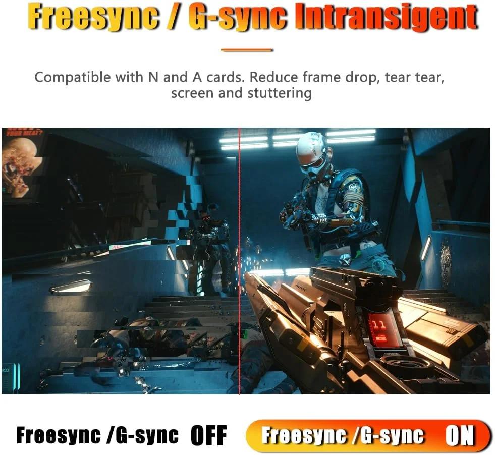 مانیتور گیمینگ 23.8 اینچی hussoa، FHD 165Hz، پشتیبانی از 99% sRGB AMD Freesync