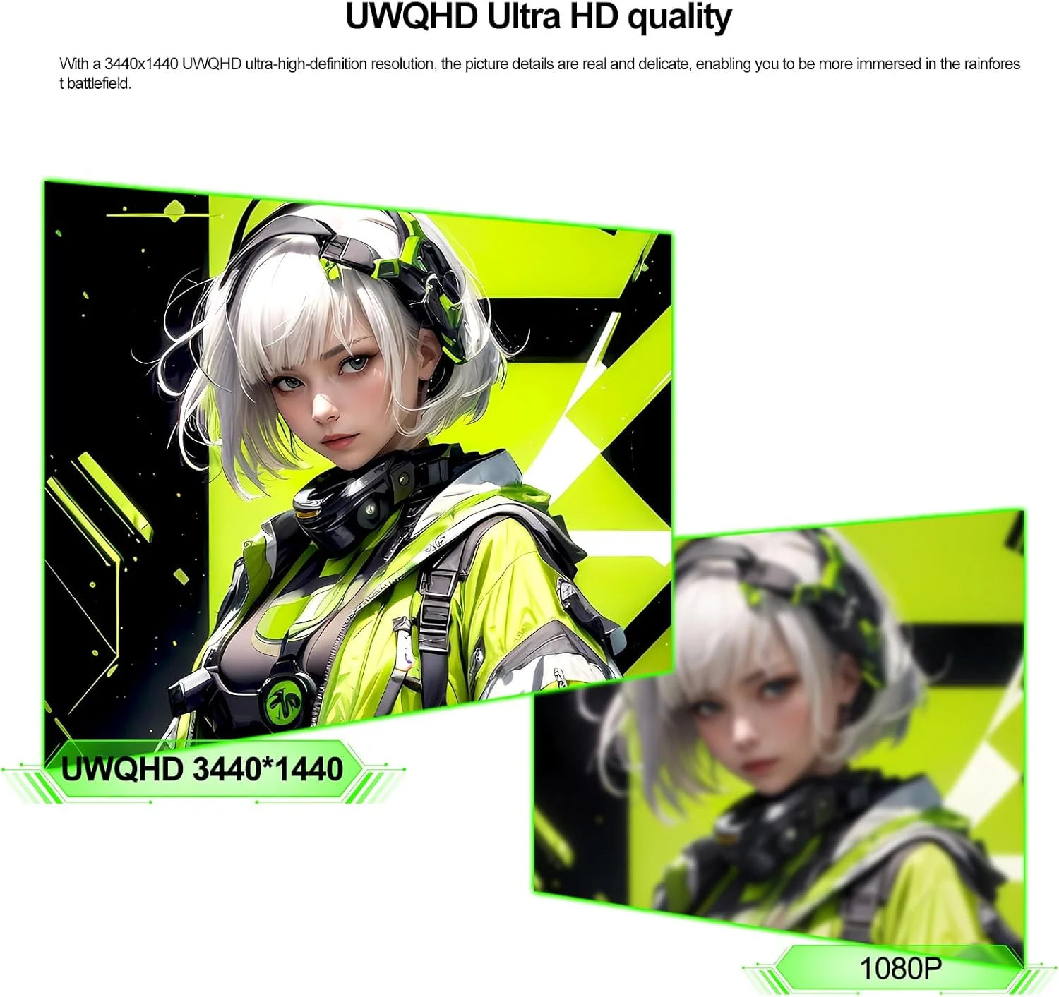 مانیتور گیمینگ 34 اینچی AESNO UWQHD (3440x1440) 144 هرتز فوق عریض خمیده 1500R مانیتورهای کامپیوتر صفحه نمایش 21:9 1ms (GTG) 100% sRGB FreeSync VESA مناسب برای بازی های اداری تجاری (سفید)