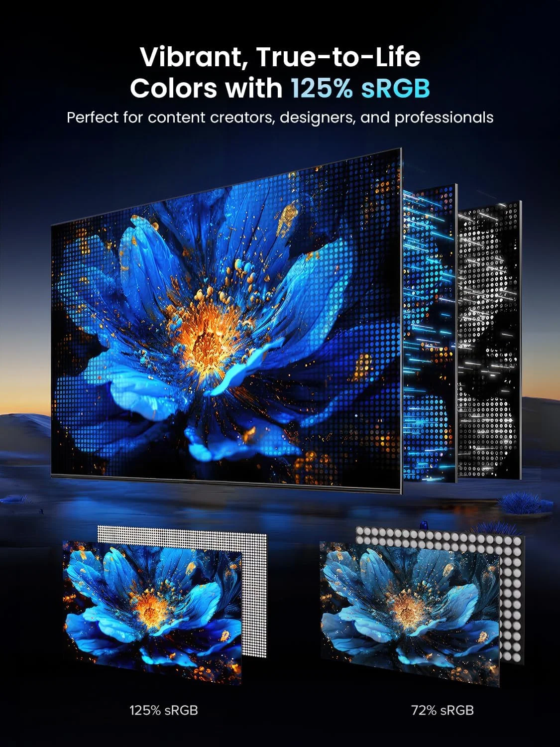مانیتور قابل حمل UPERFECT، 18.5 اینچ، 120 هرتز، 125% sRGB، 1500:1، 1080P با VESA و پایه، 180 درجه قابل تنظیم، فوق العاده باریک و سبک، بدون فریم FHD FreeSync IPS، مانیتور دوم مسافرتی برای لپ تاپ