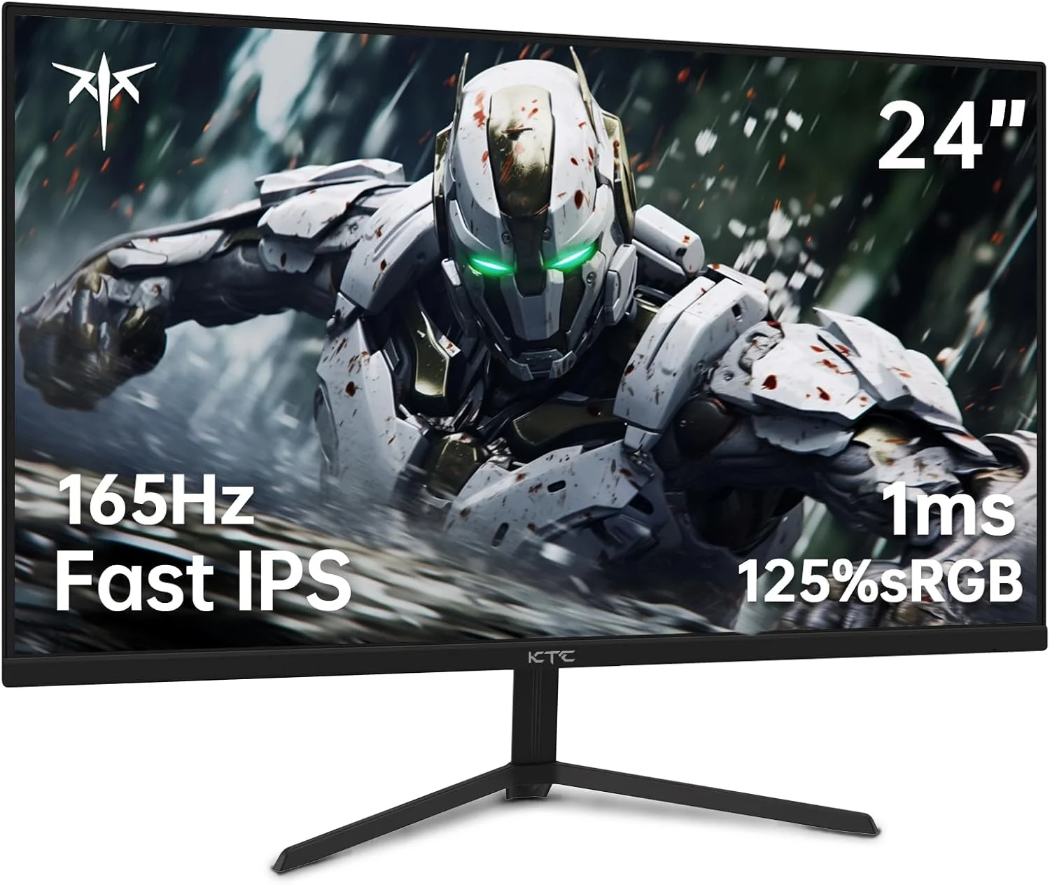 مانیتور 24 اینچی KTC، IPS سریع 1080p 144Hz 165Hz 1ms، 125.25% sRGB، HDR، مانیتور بازی بدون حاشیه، مانیتور کامپیوتر، FreeSync Premium & G-Sync، HDMI 2.0x2، DP1.4x2، پشتیبانی از Vesa، مراقبت از چشم برای گیمرها