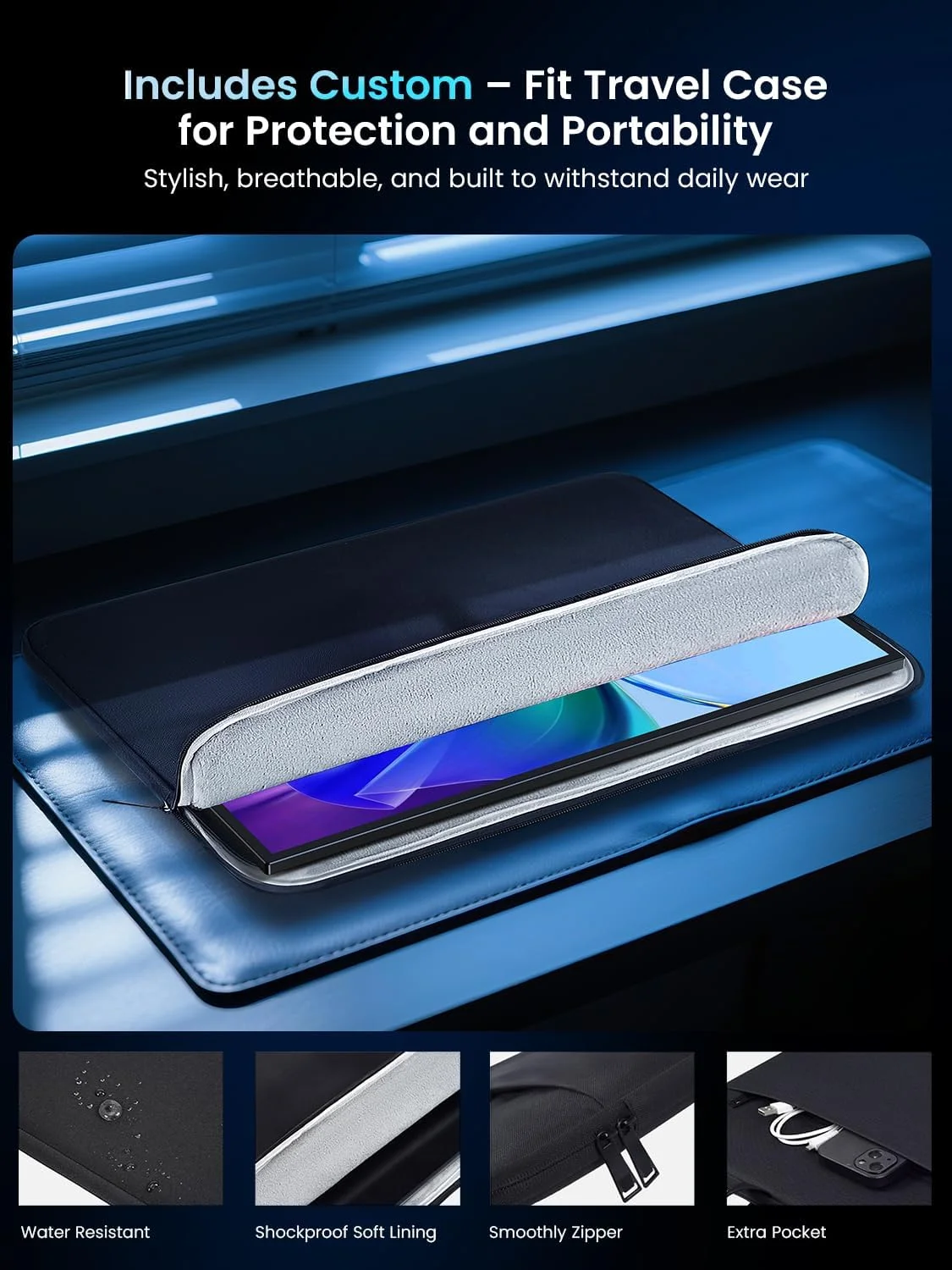 مانیتور قابل حمل UPERFECT، 18.5 اینچ، 120 هرتز، 125% sRGB، 1500:1، 1080P با VESA و پایه، 180 درجه قابل تنظیم، فوق العاده باریک و سبک، بدون فریم FHD FreeSync IPS، مانیتور دوم مسافرتی برای لپ تاپ