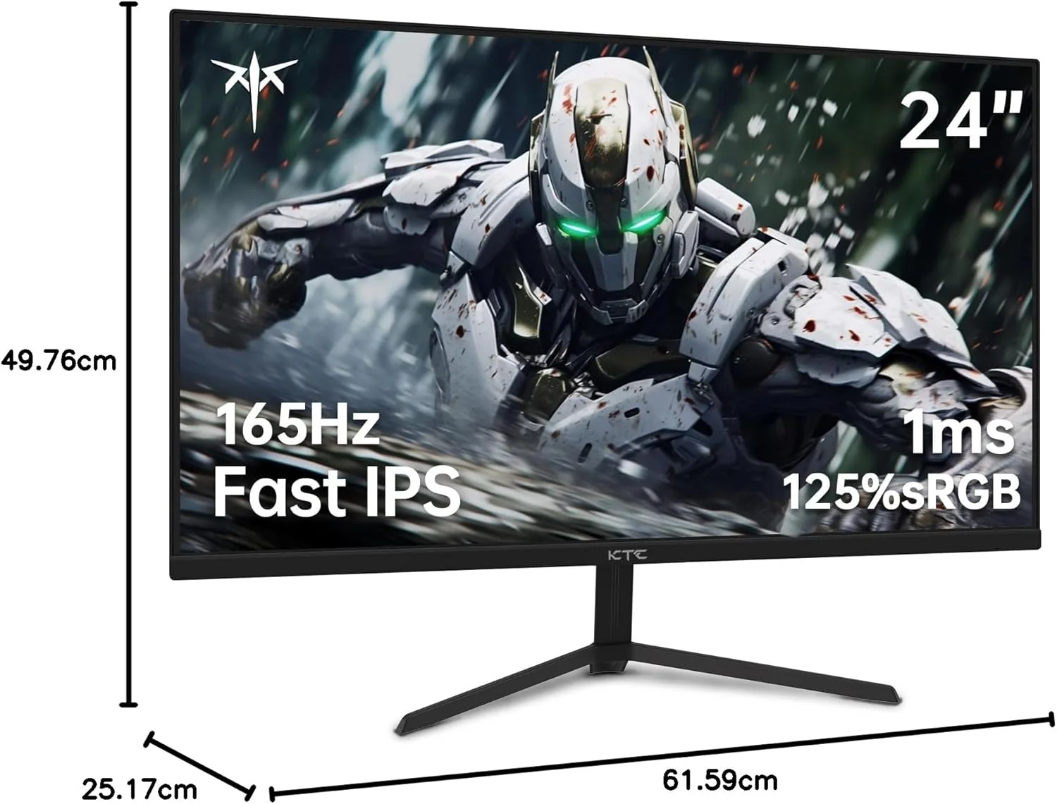 مانیتور 24 اینچی KTC، IPS سریع 1080p 144Hz 165Hz 1ms، 125.25% sRGB، HDR، مانیتور بازی بدون حاشیه، مانیتور کامپیوتر، FreeSync Premium & G-Sync، HDMI 2.0x2، DP1.4x2، پشتیبانی از Vesa، مراقبت از چشم برای گیمرها