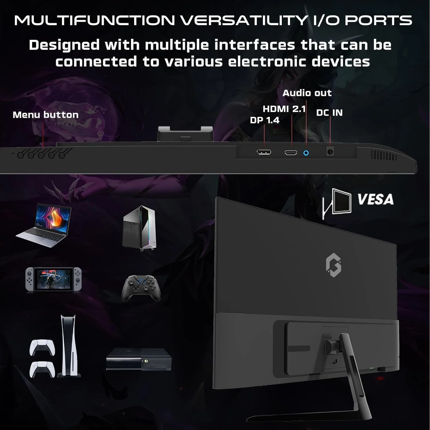 مانیتور گیمینگ جدید GAMEON 2024 با کیفیت 1080p، سایز 27 اینچ، مدل GOPS27180IPS، پنل FHD IPS، نرخ تازه سازی 180 هرتز، زمان پاسخگویی 0.5 میلی ثانیه، دارای 2.1 HDMI، G-Sync و FreeSync، HDR، بلندگوهای داخلی، آماده برای کنسول مانیتور گیمینگ جدید GAMEON 2024 با کیفیت 1080p، سایز 27 اینچ، مدل GOPS27180IPS، پنل FHD IPS، نرخ تازه سازی 180 هرتز، زمان پاسخگویی 0.5 میلی ثانیه، دارای 2.1 HDMI، G-Sync و FreeSync، HDR، بلندگوهای داخلی، آماده برای کنسول