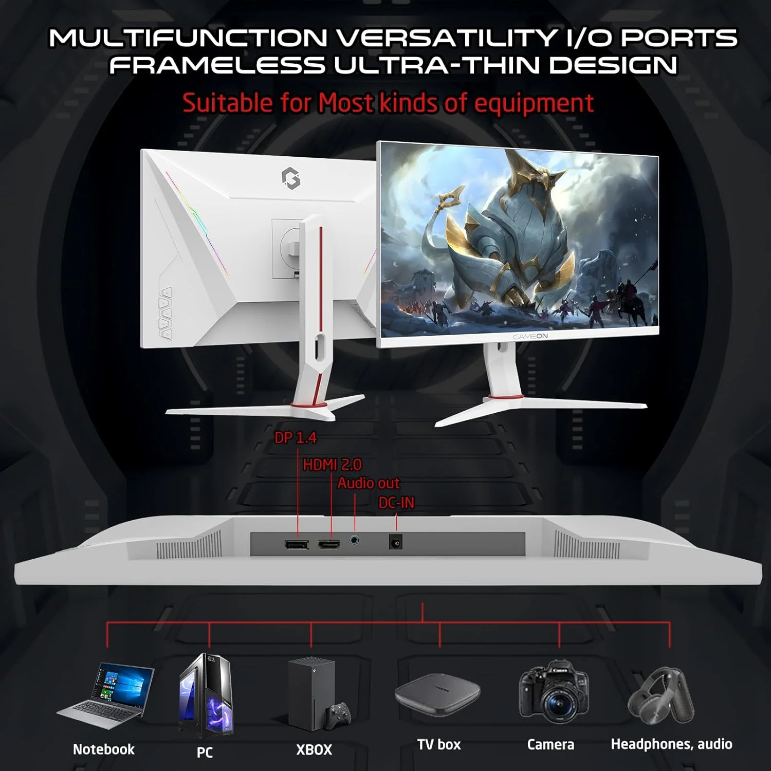 مانیتور گیمینگ GAMEON GOA24FHD180IPS Artic Pro-Series، مانیتور گیمینگ سفید 24 اینچ، 1920x1080p FHD، پنل IPS، نرخ تازهسازی 180 هرتز، زمان پاسخگویی 0.5 میلیثانیه، 2.1 HDMI، Free Sync&G-Sync، پشتیبانی از PS5 مانیتور گیمینگ GAMEON GOA24FHD180IPS Artic Pro-Series، مانیتور گیمینگ سفید 24 اینچ، 1920x1080p FHD، پنل IPS، نرخ تازهسازی 180 هرتز، زمان پاسخگویی 0.5 میلیثانیه، 2.1 HDMI، Free Sync&G-Sync، پشتیبانی از PS5