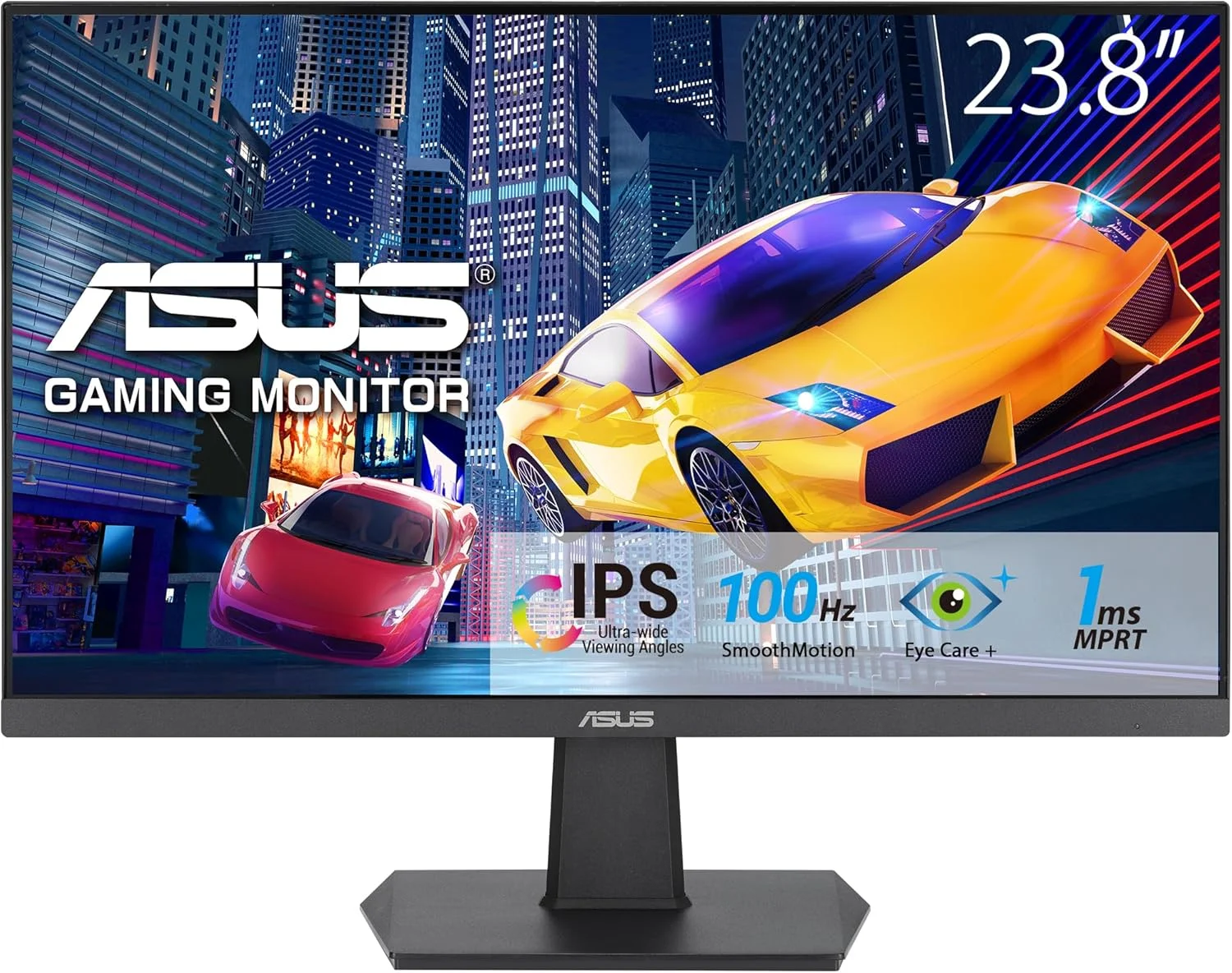 مانیتور گیمینگ مراقبت از چشم ASUS VA24EHF - 24 اینچ (قابل مشاهده 23.8 اینچ)، IPS، Full HD، بدون حاشیه، 100 هرتز، Adaptive-Sync، MPRT 1ms، HDMI، نور آبی کم، بدون پرش تصویر، قابلیت نصب روی دیوار