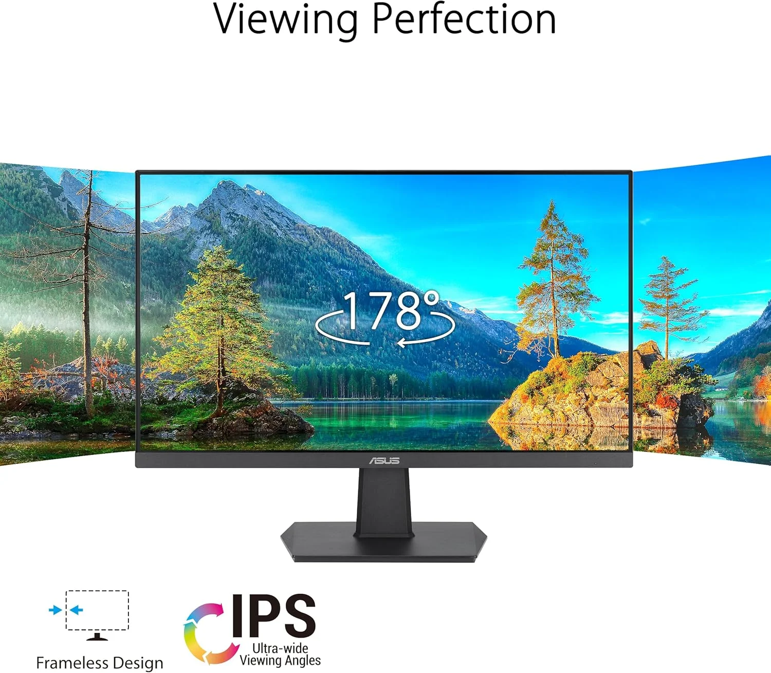 مانیتور گیمینگ مراقبت از چشم ASUS VA24EHF - 24 اینچ (قابل مشاهده 23.8 اینچ)، IPS، Full HD، بدون حاشیه، 100 هرتز، Adaptive-Sync، MPRT 1ms، HDMI، نور آبی کم، بدون پرش تصویر، قابلیت نصب روی دیوار
