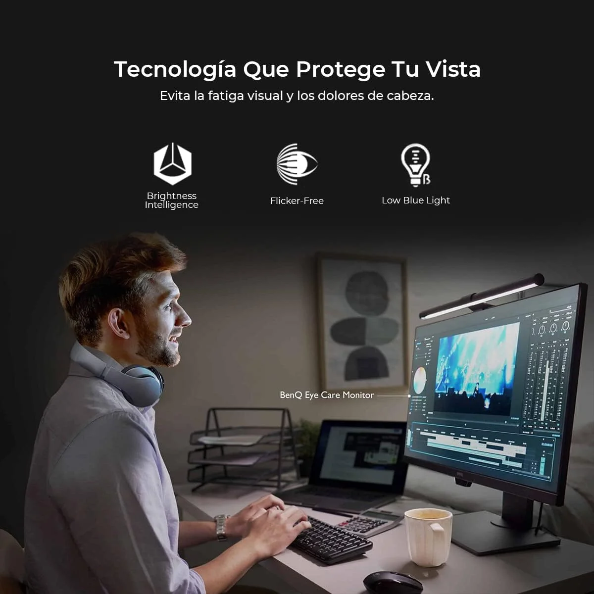 مانیتور 31.5 اینچی BenQ GW3290QT با کیفیت QHD و پنل IPS، پورت USB-C، طراحی ارگونومیک، فناوری محافظت از چشم، بلندگوهای دارای فیلتر نویز، میکروفون با قابلیت حذف نویز، پایه اختیاری GC01 با عملکردهای مختلف، قابلیت Daisy Chain و تنظیم ارتفاع